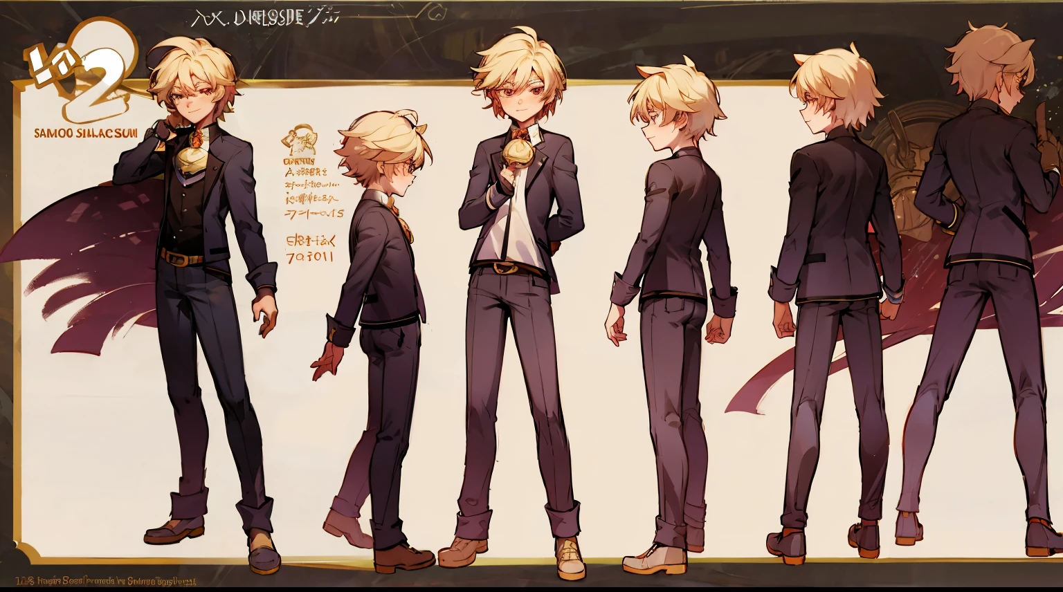 Anime handsome boy，，white backgrounid fullbody,((masterpiece)),(((best quality))),(character design sheet,same character,front,side,back), Reference sheet of a cute boy, 150 cm,shota,13a cute boy, 150 cm,shota,13 yearsbrown hair, red eyes, ,anime boy, full body handsome anime pose,