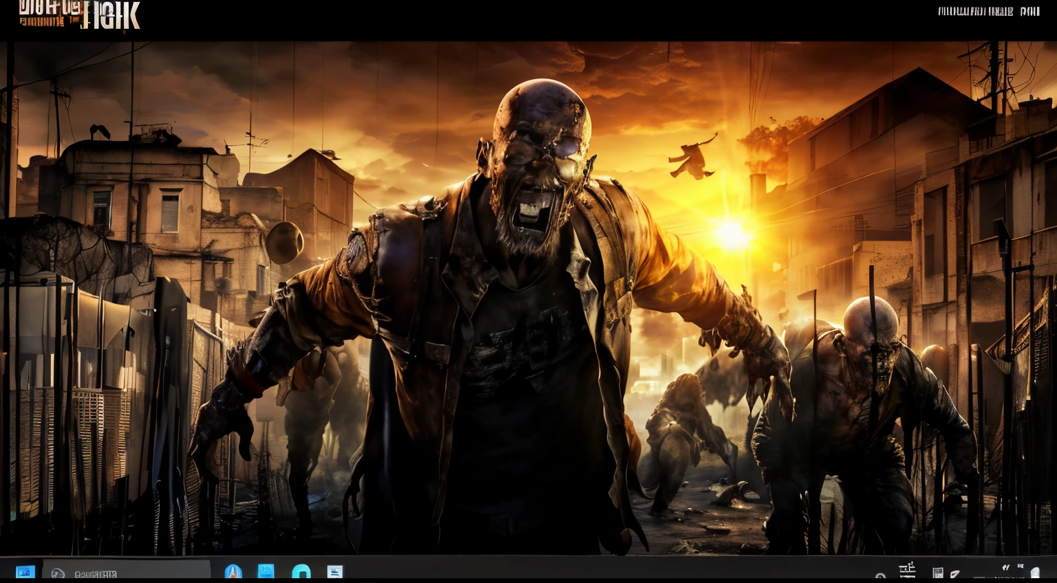 um close de um filme de zumbi com uma cidade ao fundo, desktop background, high quality desktop wallpaper, imagem da tela do pc, desktop wallpaper, 4 k hd wallpaper muito detalhado, papel de parede hd, Screenshot of desktop, 4k desktop background, tela de carregamento, paper awesome wallpaper, HD Captura de tela, Captura de tela 4K, papel de parede do computador, papel de parede para monitor, papel de parede do pc, apocalyptic scenery