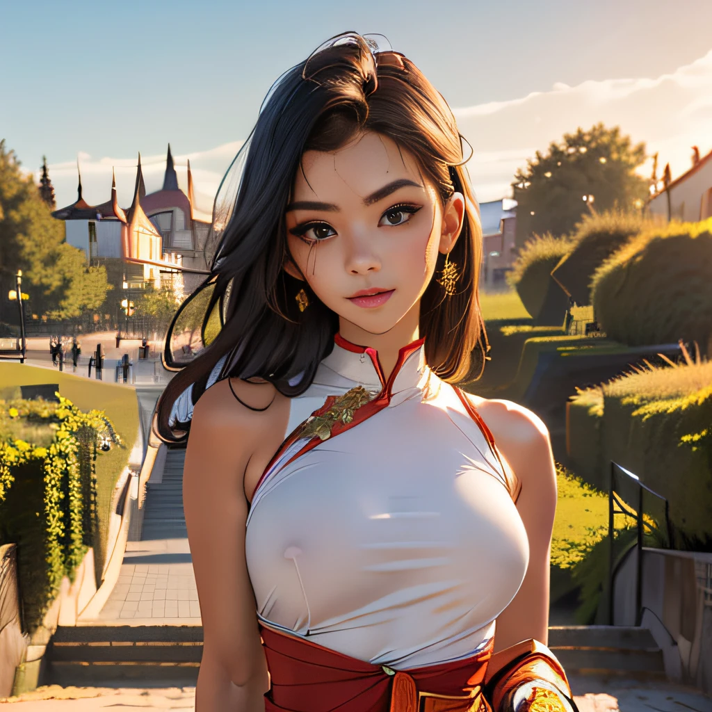 sfw, (Extremely detailed 8k wallpaper:2), (photo:2), (soigne Beautiful girl:2), (gives a lecture to friends:2), detailed (Face and eyes), (hyper realistic:1), (highly detailed:1), (epic realistic:1), rim light, (maximum details:1), cozy, (fullbody:1.3), (looking at viewer:2), (Woman's Attractive Qualities:2), (Attractive Woman:2), (Attractive:2), Smile, Intelligence, Empathy, Gracefulness, Sense of Style, Fitness, Grooming, Optimism, (Sensitivity:2), Sincerity, Romantic Gestures, Playfulness, Fashion Sense, (Sensuality:2), Charm, Modesty, Thoughtfulness, (Femininity:1), Flirtatiousness, Warmth, (Physical attractiveness:2), A beautiful smile, A love of life, strength and power, vulnerability, curiosity, wonder, love, (nature background:2), kawaii, waifu, Beautiful breasts, (attractive body:2), (Beautiful body:2), Beautiful pose, attractive pose, (Beautiful legs:1.0), (spread legs:1.0), (Beautiful clothes:1), (classic clothes:2), (elegant clothes:2), (European clothes:2), detailed clothes, (skirt:1), (blouse:1), (provocative pose)