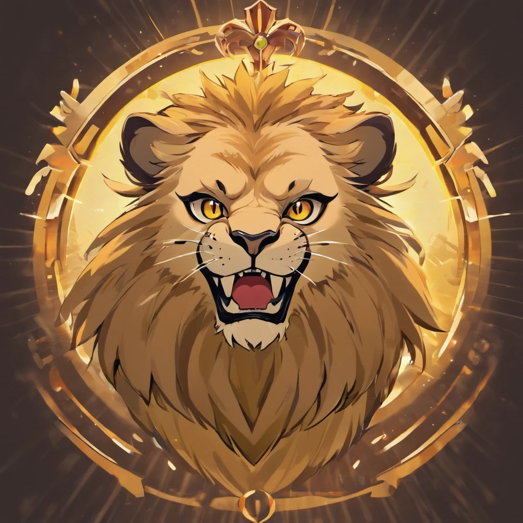 a metal icon style logo of a lion's head (estilizado1.5) em um fundo preto, lion icon, half lion, lion head, third lion head, no fundo cinzento, lion with crown, em um fundo cinza, Lion, anonymous lion face, Criado no Adobe Illustrator, icon, with the mane of a lion, single logo, lions, me, fundo do telefone