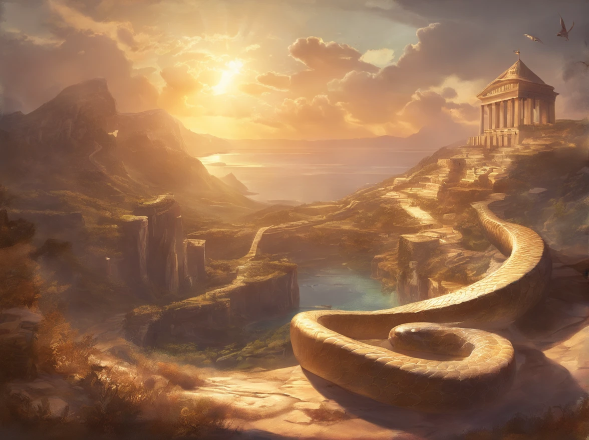 greek mythology snake, sunlight