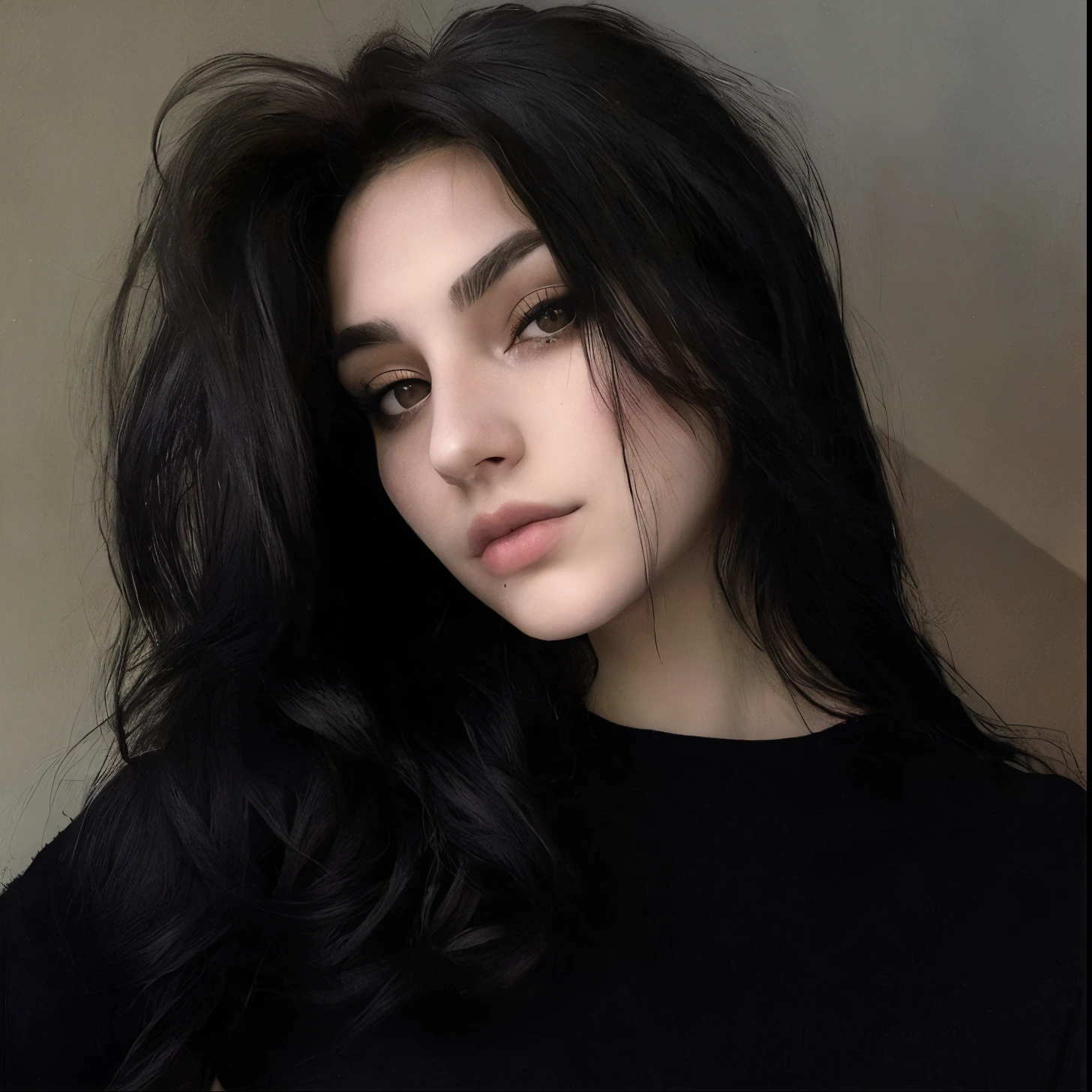 Hay una mujer con cabello largo y negro posando para una foto, maravilloso cabello oscuro, pale-skinned persian girl, cabello negro y ojos grandes, Cabello negro largo desordenado, 1 7 - - old h girl, cabello negro desordenado, Cabello negro natural extra oscuro, oscuro - cabello, cabello oscuro, Chica con cabello negro, goth girl aesthetic