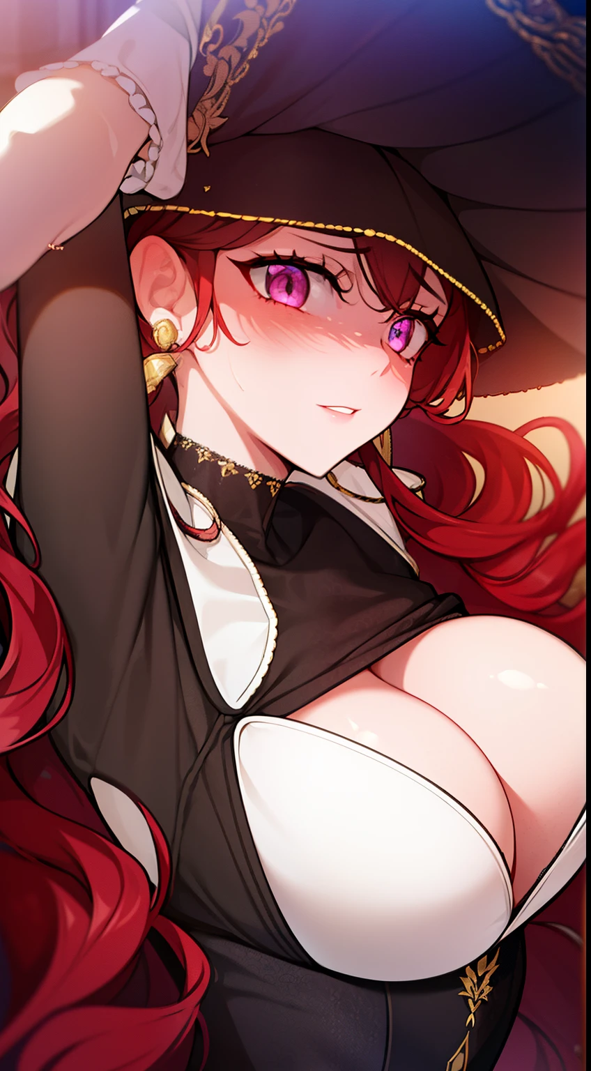 tmasterpiece，the detail，Sexy girl，exquisite facial features，The face is rich in expressions，Bando，Superskirt，tempting pose，boobs exposed，red areola exposed，Fantastic background，natural light and shadow，Anatomical correct，4K，Best quality，Best quality at best，Perfectcomposition