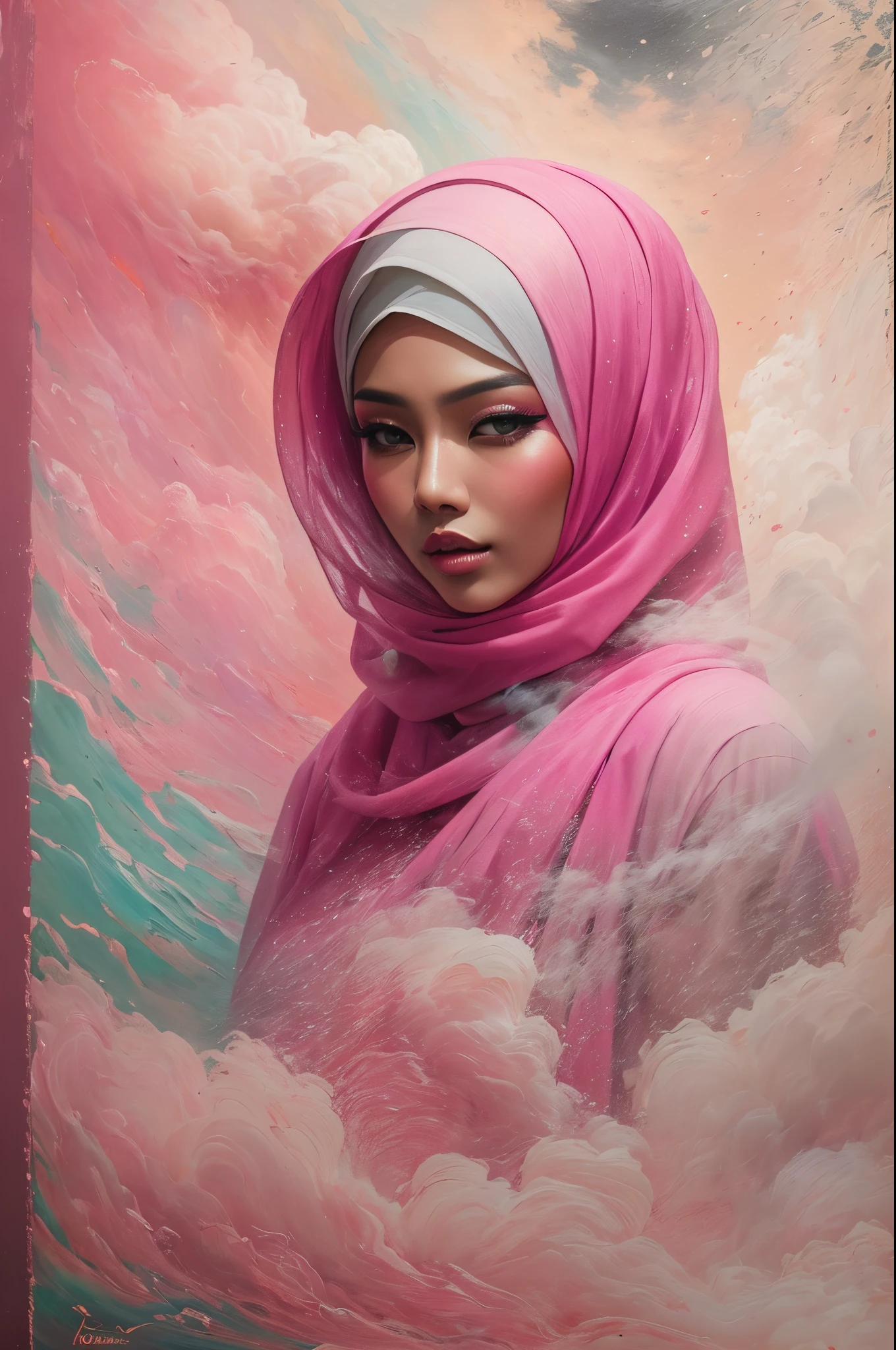 1 malay girl in hijab, solo, strawberry field, strawberry, (white smoke:1.3) (photorealistic:1.4), zentangle, mandala, entangle, official art, unity 8k wallpaper, ultra detailed, beautiful and aesthetic, masterpiece ,best quality, (dynamic angle:1.4), glowing skin, (floating colorful sparkles:1) the most beautiful form of chaos, elegant, a brutalist designed, vivid colours, romanticism depth of field exotic_dance, sexy