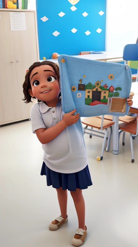 obra-prima, child quality, diverso sala de escola : child 6 years olduccessful school student presents school work to others.