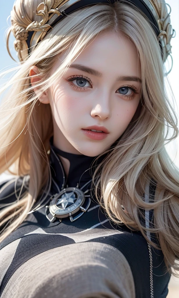 1girl in:1.3, 独奏, (((extra detailed face))),((extremely detailed eye and face))),beautiful finely detailed eyes,,offcial art,ultra-detailliert,Beautiful fece,top-quality,ultra fine photos,超A high resolution,Photorealistic realism,Sun'rays,portrait of upper body,stunningly beautiful,HD close-up of face,dynamicposes,delicateface,Vibrant eyes,(from the front side), Highly detailed battlefield background,Detailed face,Detailed complex busy background,slovenly,a gorgeous,highly detailedskin,Realistic skin details,Visible Pore,Clear focus,Volumetric fog,8K,digital DSLR camera,high quarity,fair white skin,A huge metropolis of the dystopia of the future, POV from below,semi transparent