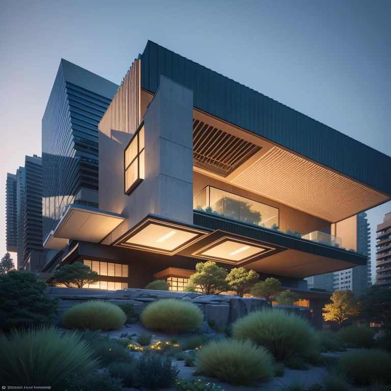Futuristic architecture, architectural design, detailed, nature meets Toyo Ito's futuristic architecture, residential area, futuristic development, high balconies, full of stone and glass facades, residential spaces carved into the cliff side, trends at the art station, beautiful lighting, in the style of Jean Nouvel's masterpiece, fantasy, intricate, award-winning, 4k, highest quality rendering --auto --s2