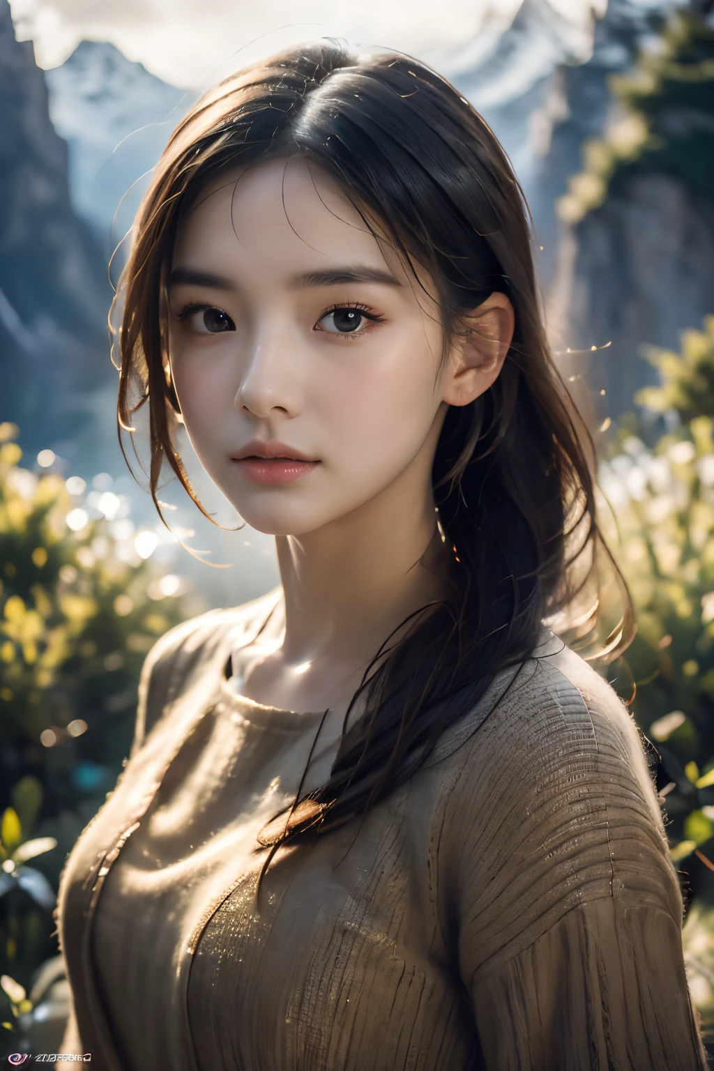 1girll,A detailed face:1.3,Delicate lips:1.2,Meticulous nose:1.2,詳細な目:1.2,二重まぶた,Small breasts, high-necksweater, concept-art, Detailed face and body, award winning photography, detailed face with, Contre-Jour, Hyper-realistic,Ray traching,Strong gaze,looking at viewert,电影灯光,ember,fanciful,water bloom,thin fog,RAW photos,8k uhd,filmgrain(Fluorescent color:1.4),(semi transparent:1.4),(retro filters:1.4),(fanciful:1.4),Backgrounds are super realistic, super quality cinematic lighting, huge details, full HD painting, plenty of light,