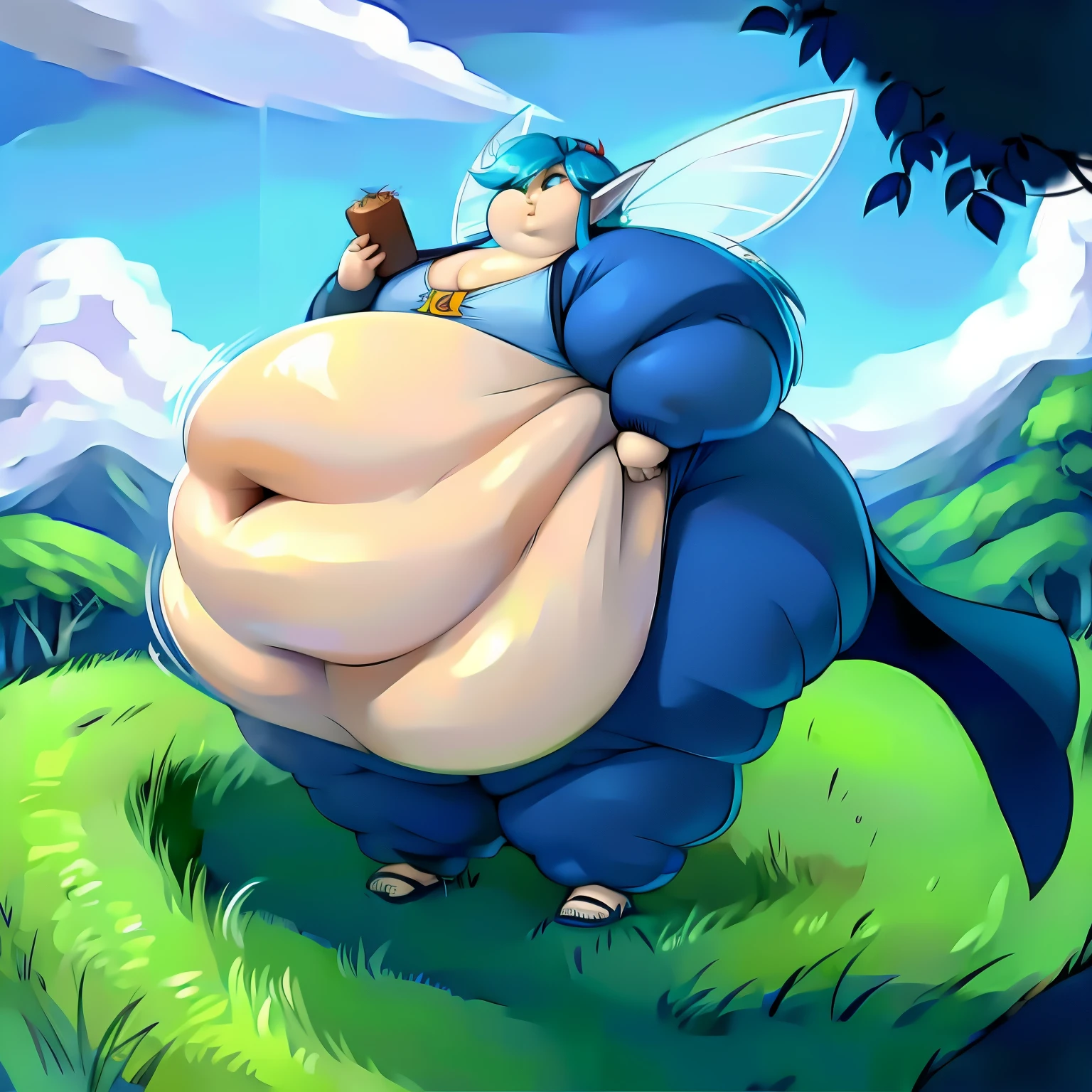 wind spirit, green, Male ,long hair, Femboy,((Flat chest)),Fairy,Fairy Wings ,extremely obese, (obese belly):1.8, (obese legs):1.5, gigantic ass, Massive Thighs,fat rolls, massive SSBBW body, massive hyperbelly, soft massive obese, (Clear Detailed face,):1.5, (anatomically accurate body)),(( Anatomically accurate legs and Arms ))