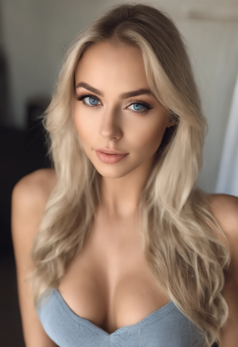 Oman with matching tank top and panties, Sexy girl with blue eyes, portrait sophie mudd, Portrait de Corinna Kopf, blonde hair and large eyes, Selfie einer jungen Frau, ohne Make-up, Natural makeup, Blick direkt in die Kamera, Gesicht mit Artgram, dezentes Make-up, Great full body photo, im Zimmer, big boobs, Blond, Latein