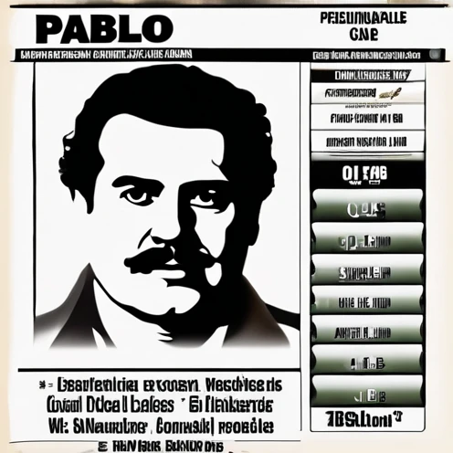 Pablo Escobar, the infamous Colombian drug lord and leader of the Medellín Cartel, was often recognized for his stout build and mustachioed face. He typically dressed in casual attire, favoring simple polo shirts and slacks, which contrasted sharply with his immense wealth and power. His dark, brooding eyes and stern expression often gave him an intimidating presence, a reflection of his formidable status as one of the world’s most notorious criminals.,original,Pablo Escobar, the infamous Colombian drug lord and leader of the Medellín Cartel, was often recognized for his stout build and mustachioed face. He typically dressed in casual attire, favoring simple polo shirts and slacks, which contrasted sharply with his immense wealth and power. His dark, brooding eyes and stern expression often gave him an intimidating presence, a reflection of his formidable status as one of the world’s most notorious criminals.,close up, face