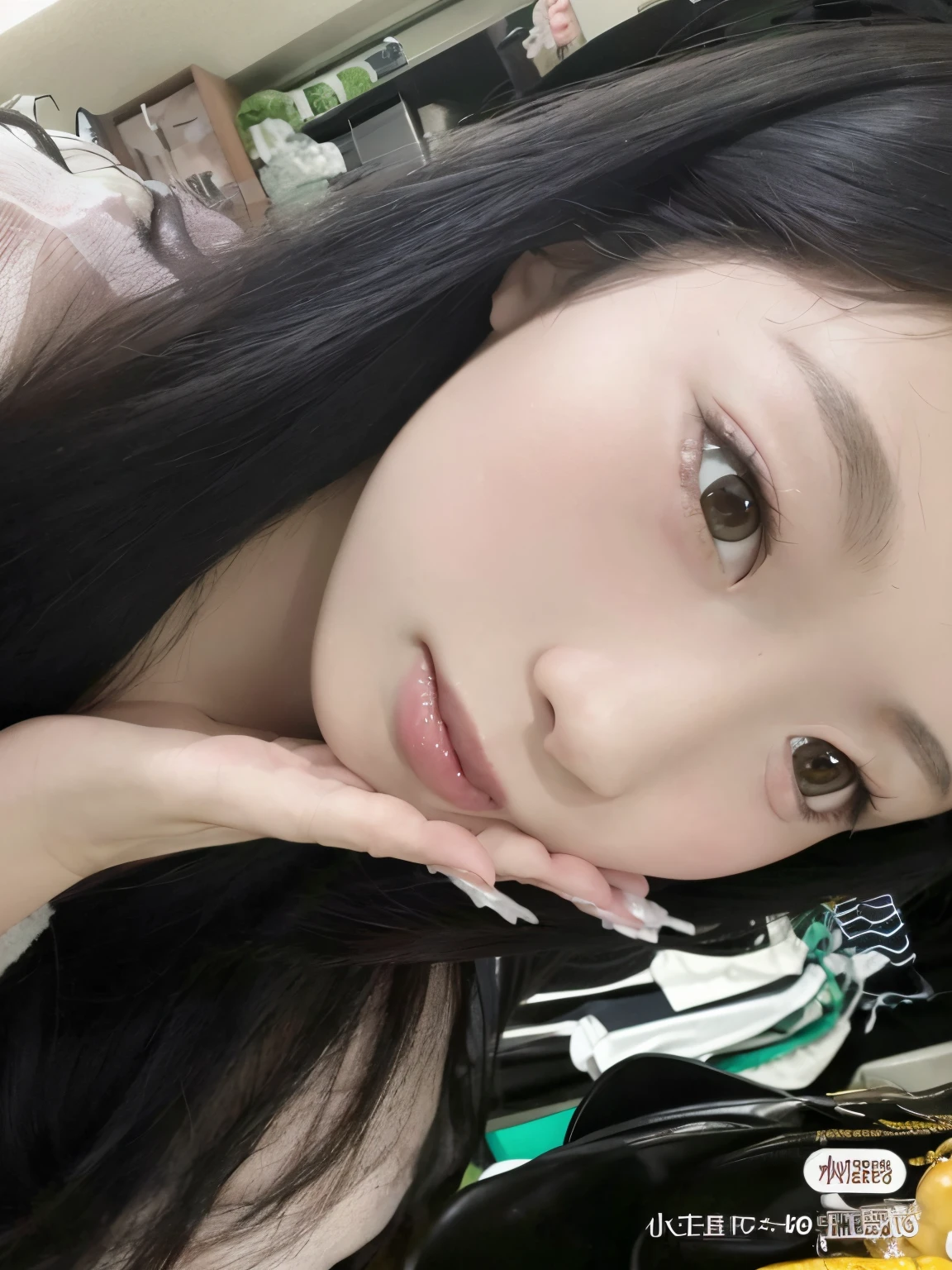 tem uma mulher posando para uma foto com uma escova de dente, Yoshitomo Nara, Kimi Takemura, Sakimichan, Chiho, Chiho Ashima, clear lips and high quality, Rosto bonito das s japonesas, Shikami, lindo rosto delicado, beautiful aesthetic face, Kiyoko Suzuki