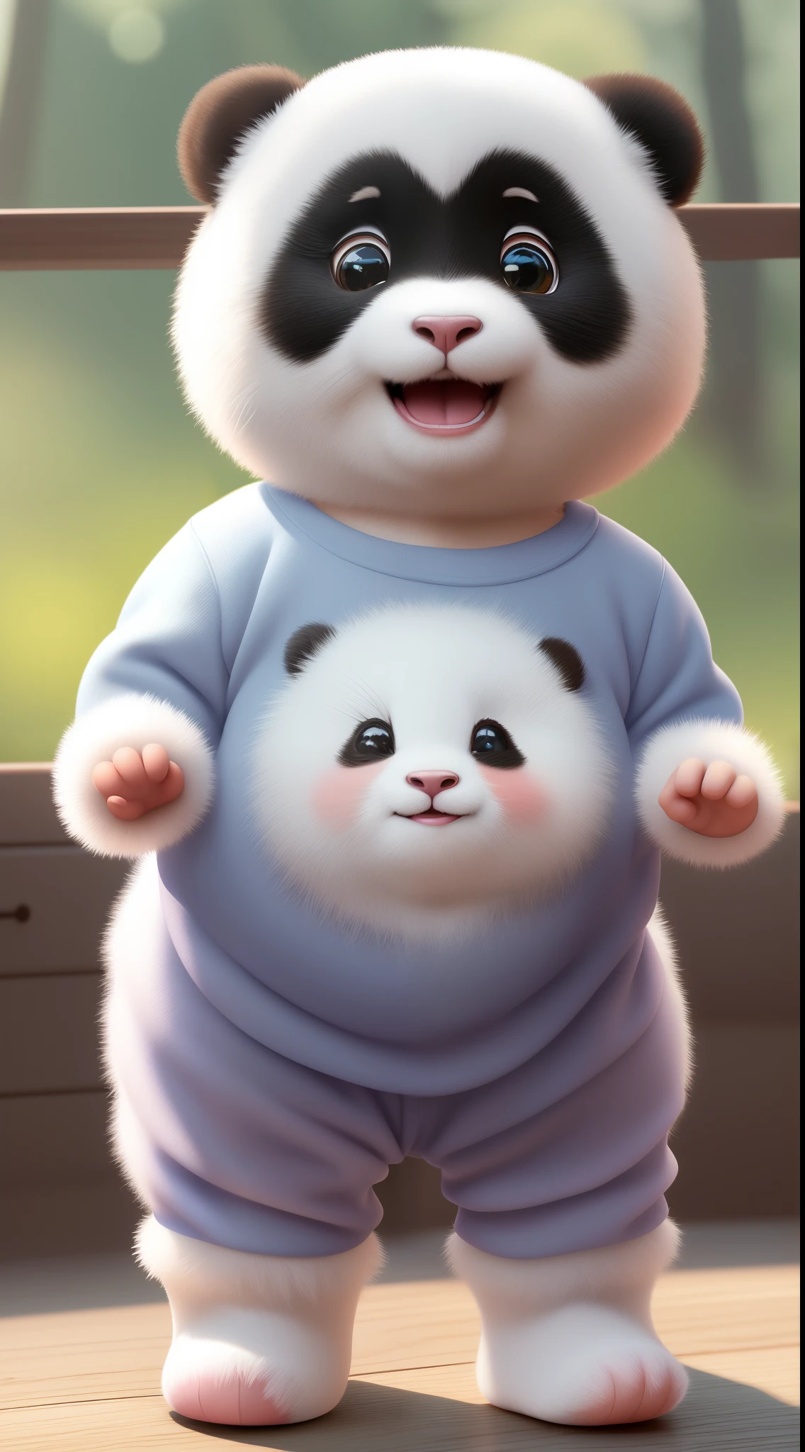 (masterpiece), (best quality), (ultra-detailed), (full body:1.2), Super cute, Baby, Pixar, Baby panda in pajamas, Big bright eyes, Fluffy, Smile, Delicate and fine, Fairy tales, Incredibly high detailed, Pixar style, Bright color palette, Natural light, Simple background with pure color, Octane render, Trending on Artstation, Gorgeous, Ultra wide angle, 8k, HD, Realistic
