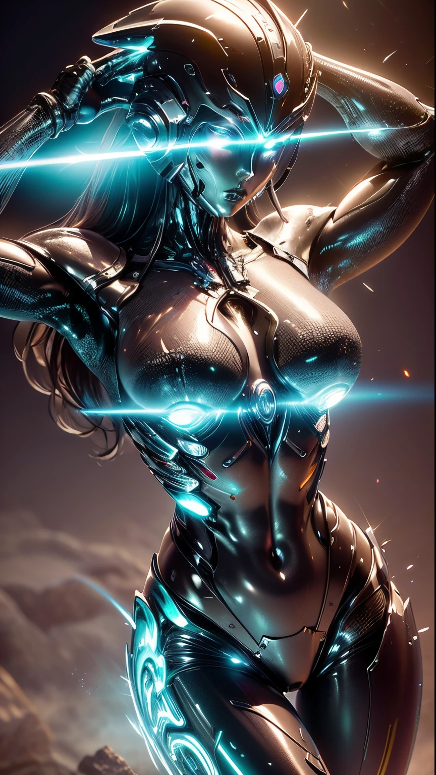 ((mejor calidad)), ((obra maestra)), (detallado: 1.4), ....3D, woman in thick neon and protective armor with generative helmet ai cyberpunk voluminous hair, light particules, Pure energy, caos, antitech, HDR (High Dymanic Range), Trazado de rayos ,NVIDIA RTX, Super-Resolution, Irreal 5, Subsurface dispersion, PBR texturizado, posprocesamiento, Anisotropic filtering, profundidad de campo, Maximum clarity and sharpness, Texturas multicapa, Albedo y mapas especulares, sombreado de superficie, Accurate simulation of light-material interaction,proporciones perfectas,octane representation,two tone lighting,apertura amplia,ISO bajo,balance de blancos,Regla de los tercios,RAW 8K campo de batalla, alien battle,,