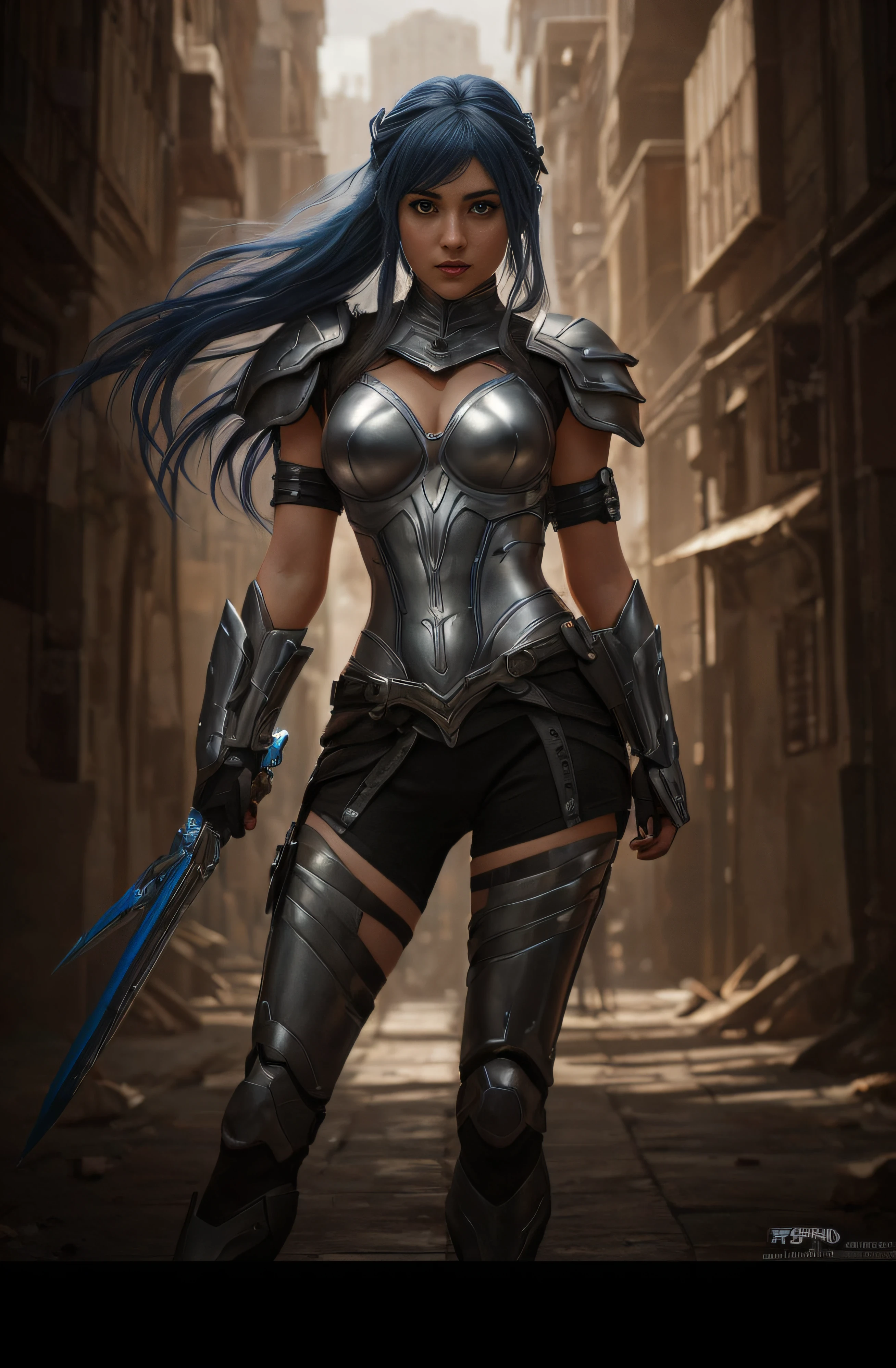 Un primer plano de una mujer con un vestido plateado y azul, Chengwei Pan en ArtStation, por Yang J, Detailed fantasy art, Impresionante arte de personajes, Fanart Mejor ArtStation, epic exquisite character art, hermosa armadura, Artgerm extremadamente detallado, Arte detallado del anime digital, Artgerm en ArtStation Pixiv, Chica armadura