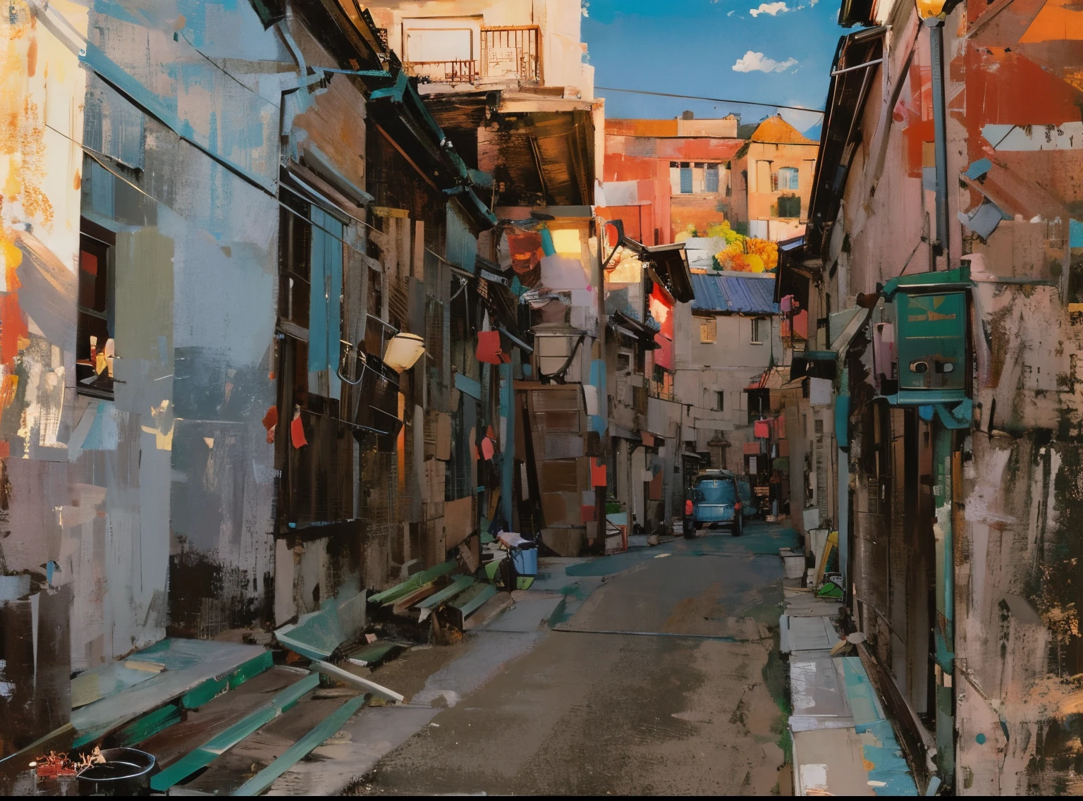 There is a street，There are a lot of buildings, alley, ancient city streets behind her, In a narrow Chinese alley, narrow street, alleys, alleys, old castle, Back alley, narrow street, ruanjia, guangjian, qiangshu, In an alley, old town, cold shades，Gray tones，flagstone road