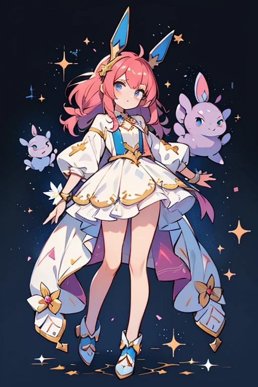 human Nidoran ; glitter; full body; outfit Nidoran inspired