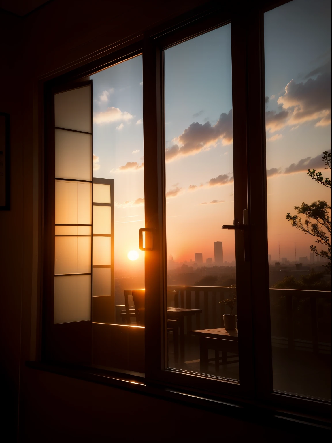 setting sun,evening light,Through the window,Feelings of depression,SENSE OF CINEMA,真实感,scenecy,There are no characters