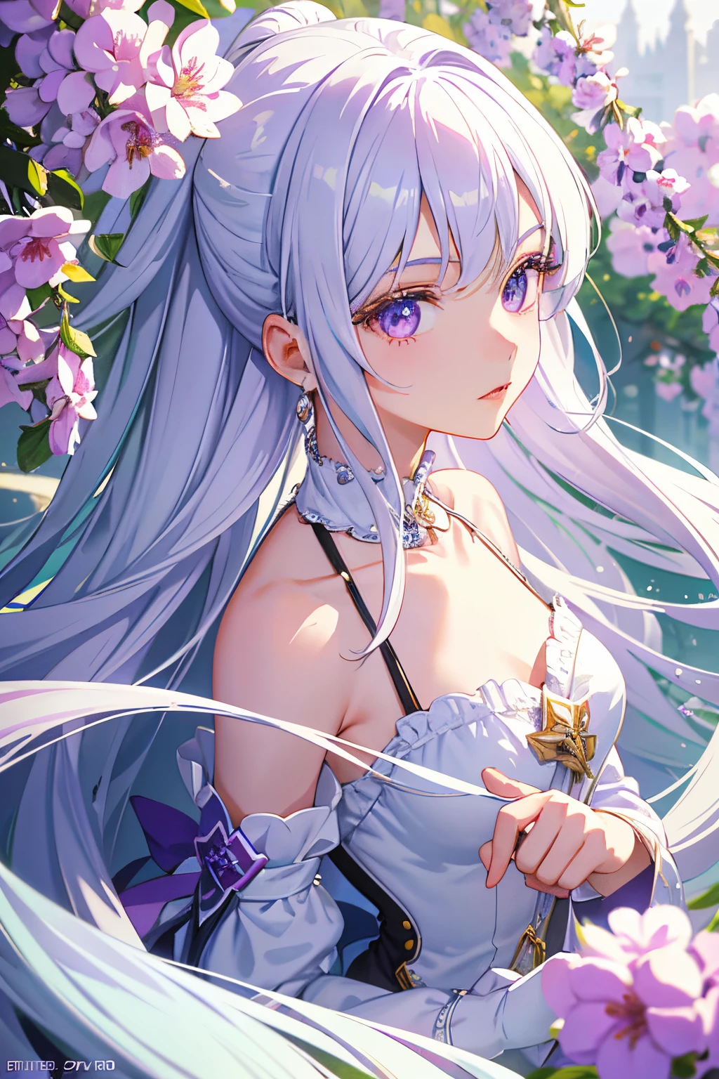 (Best Quality: 1.3), 8k, (Masterpiece: 1.3), Ultra High Definition, One Girl, Lilac Eyes, Shining Eyes, (White Hair: 1.5), (White Prom Dress: 1.5), Empire Dress, (Full Body: 1.4), Cute Face, Lovely Face, Medium Length Hair, Smile, Italy Trulli, looking into the camera, 22 years old,