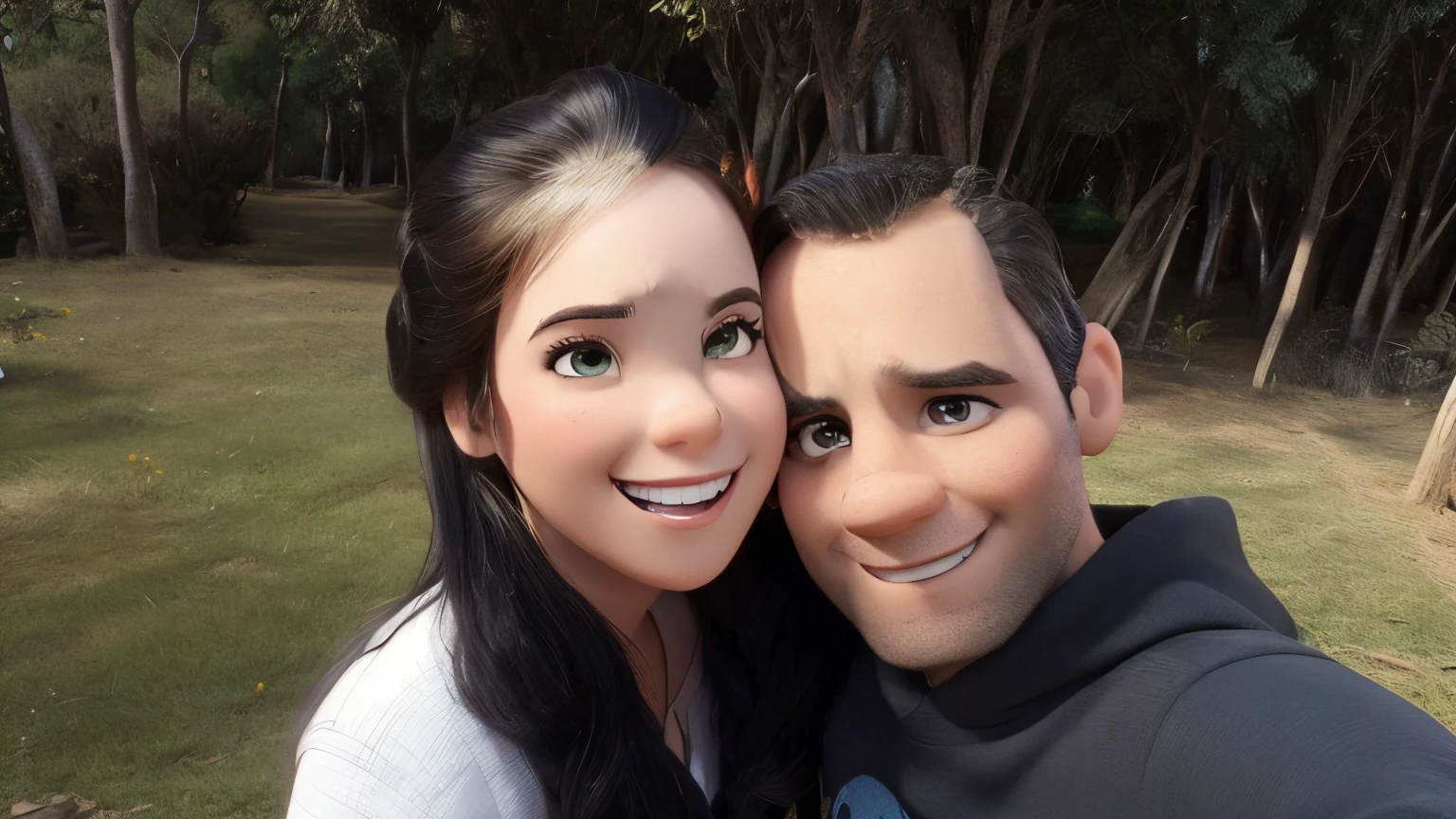 Casal,homem e mulher, estilo disney pixar, alta qualidade, melhor qualidade