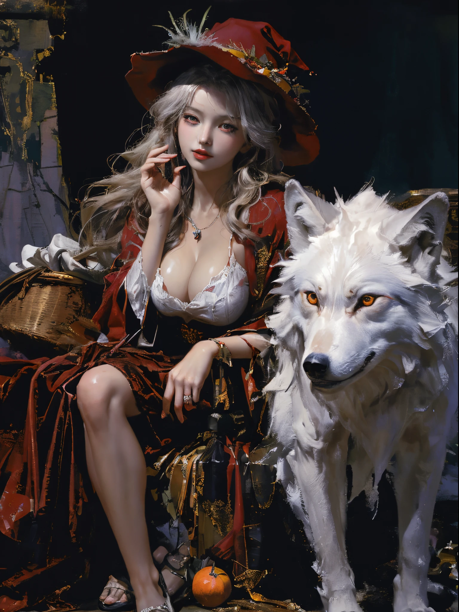 red girl and wolf