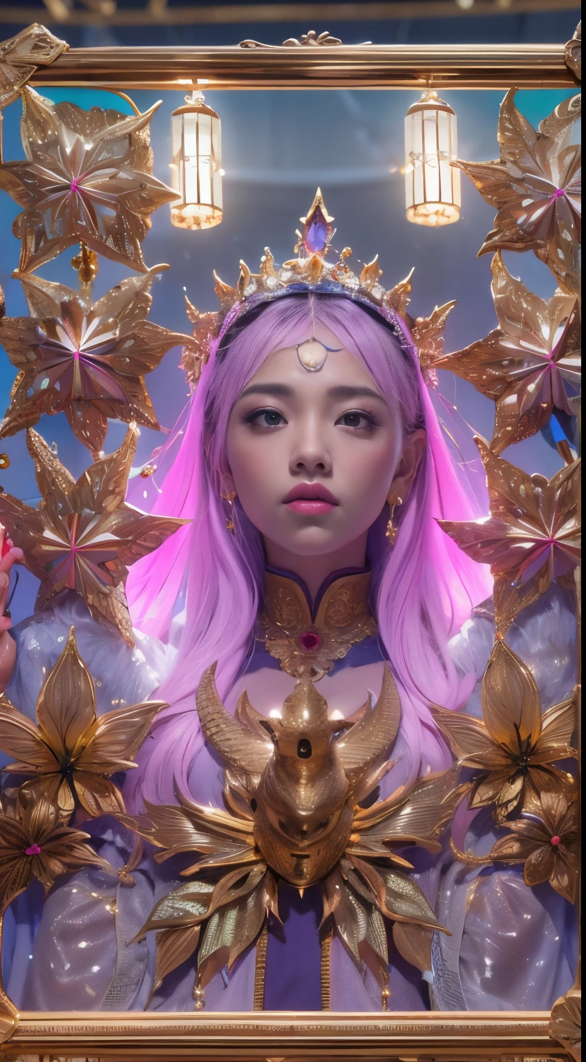 16k（tmasterpiece，k hd，hyper HD，16k）short detailed hair，Gold jewelry area in the back room，King Girl ，Silver Dragon Protector （realisticlying：1.4），Python pattern robe，Purple-pink tiara，Snowflakes fluttering，The background is pure，Hold your head high，Be proud，The nostrils look at people， A high resolution， the detail， RAW photogr， Sharp Re， Nikon D850 Film Stock Photo by Jefferies Lee 4 Kodak Portra 400 Camera F1.6 shots, Rich colors, ultra-realistic vivid textures, Dramatic lighting, Unreal Engine Art Station Trend, cinestir 800，Hold your head high，Be proud，The nostrils look at people