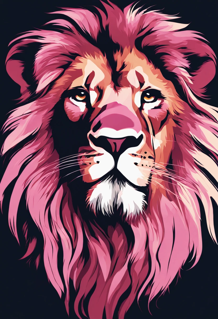 wild lion king of the jungle lion with pink tones pink color lion with a very splendid mane read lion's mane very strong lion vector illustration lion vector lion illustration cover for holy bible strong lion with beautiful and imposing mane beautiful mane