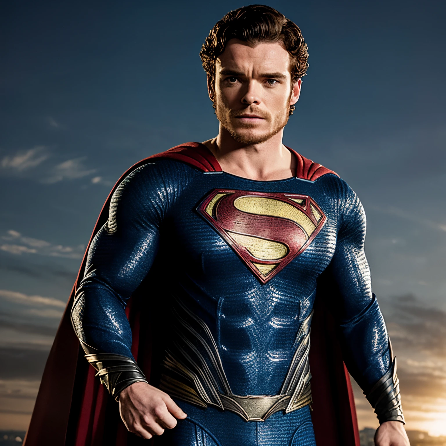 "Richard Madden com o traje do Superman"