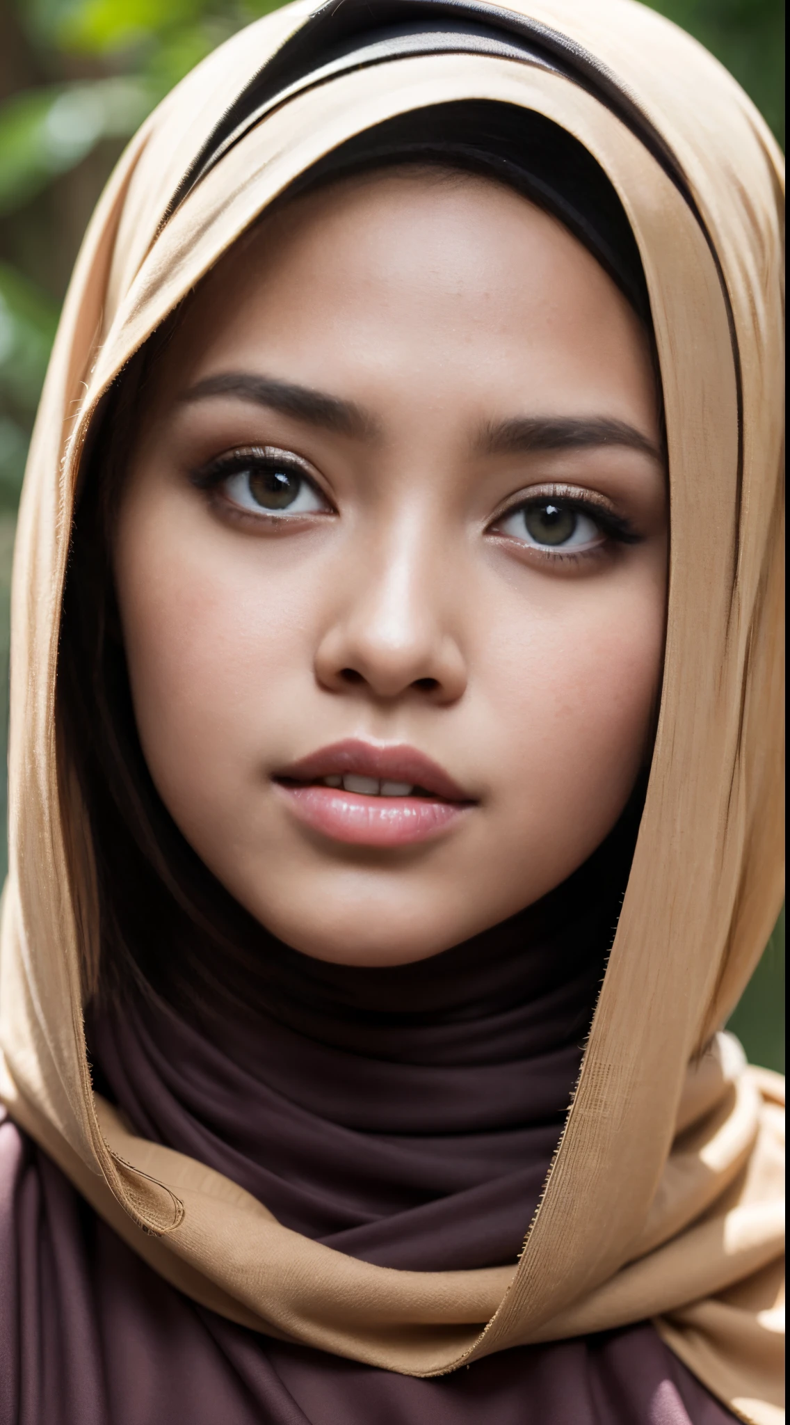 RAW, Best quality, high resolution, Masterpiece: 1.3), Beautiful Malay woman in hijab,Masterpiece, best quality,8k, brown eyes, perfect eyes, ((close up))