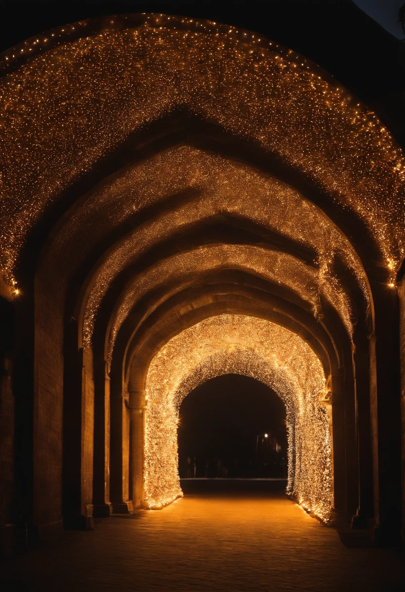 spectacular christmas illuminations、Glowing lighting、illuminated tunnel