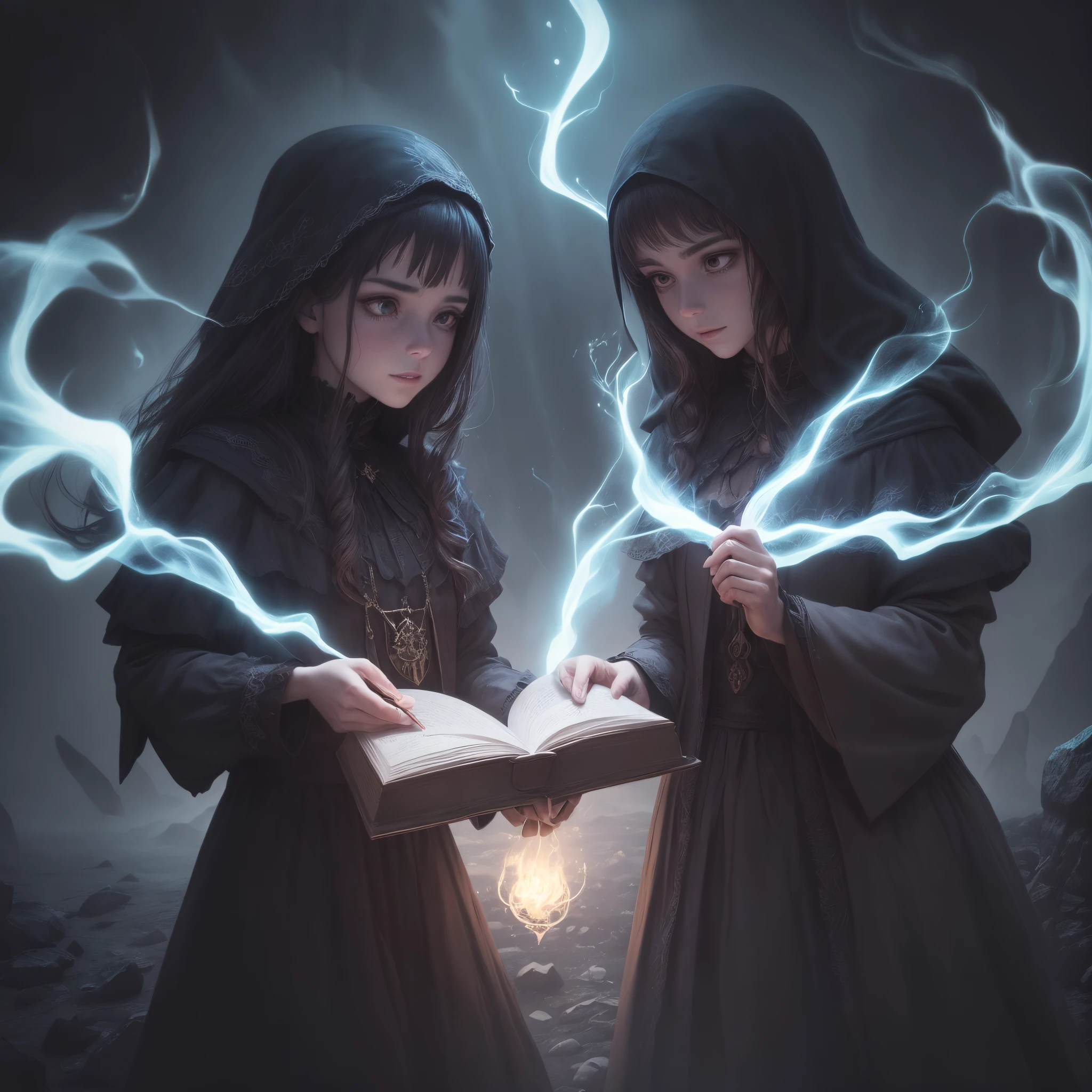 bruxo do mal, Magia negra, Ancient spell book, Swirling smoke, menacing smile, Capa misteriosa, olhos brilhantes, atmosfera estranha, lightnings, castelo imponente, Noite tempestuosa, Equipe torcida, Floresta Encantada, Ominous shadows, Morcegos voando, gargalhadas, Spellcasting, magical potions, covil escondido, Mystical powers, Sinister intentions, Malevolent Aura, haunting presence, magia negra, Runas gravadas, cursed artifacts, Rituais Secretos, energia sobrenatural, Almas corrompidas, Criaturas retorcidas, conhecimento proibido, shrouded in darkness, ethereal glow, sussurros sinistros, planos nefastos, Spectral apparitions, profecia sinistra, Enchanted victims, Wicked Sorcery, supernatural forces.