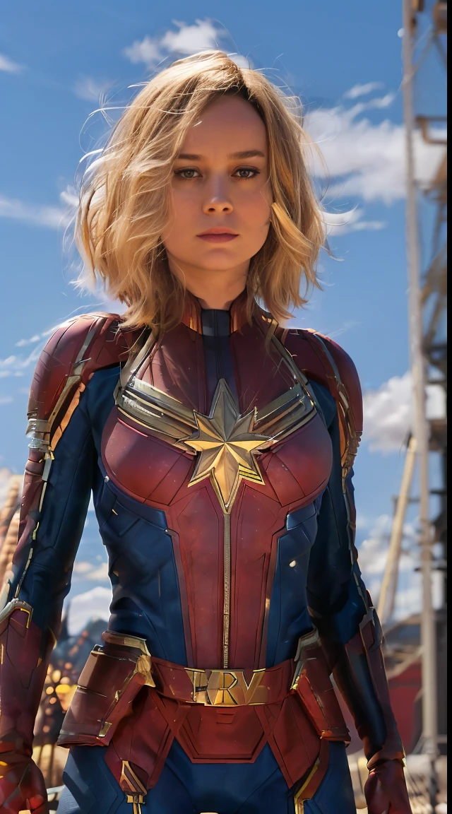 Brie Larson As Captain Marvel, full body suit