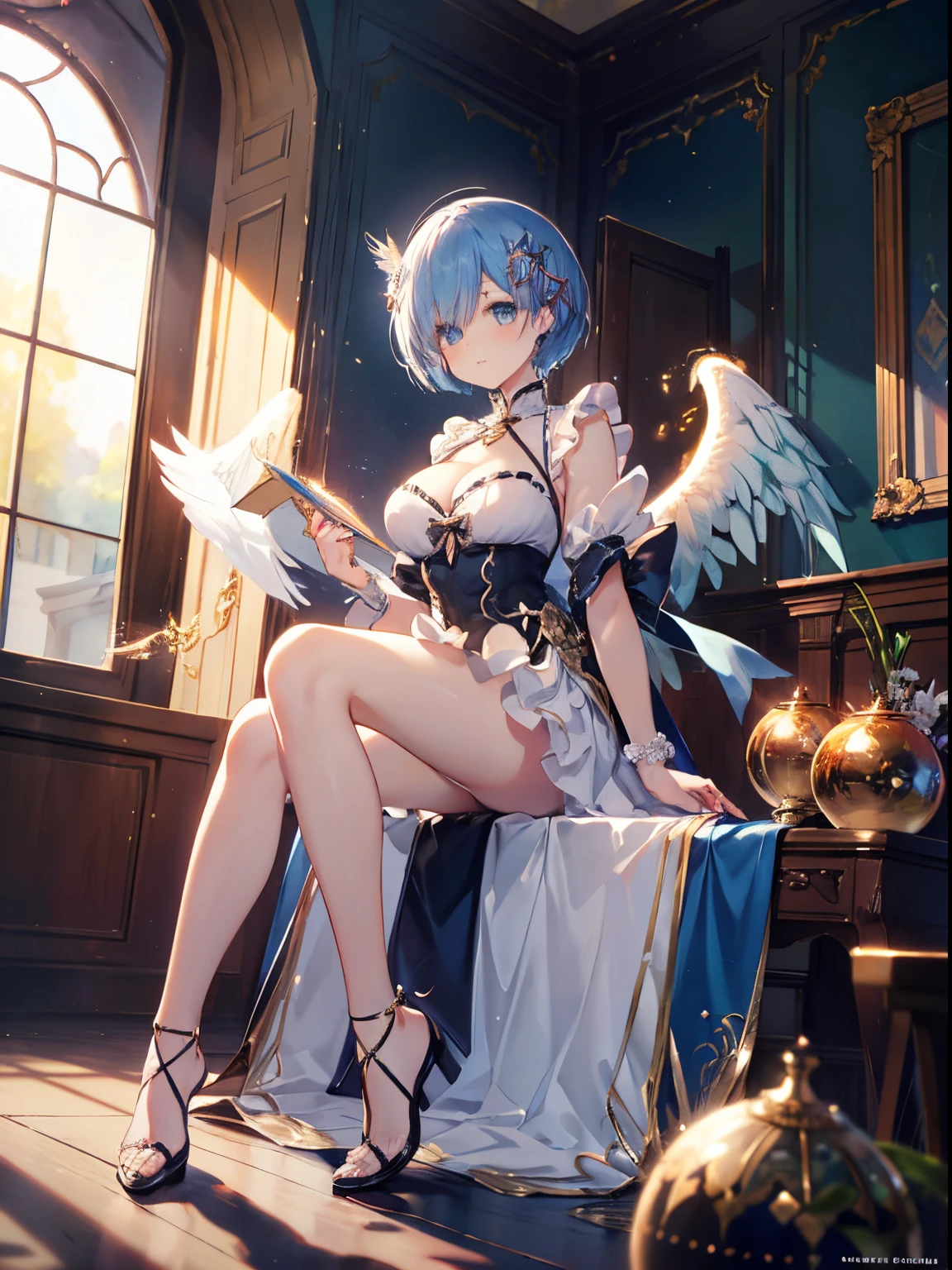 (1 female),full-body view,almost all breasts exposed,Snow-white skin,Full body lesbian,huge titmouse,Mid-chest and beautiful legs,sandals,White transparent lace underwear,titmouse, Only underwear is slutty,Expose breasts exposed,open chest and breasts,Pink ,White transparent panties exposed,Perfect five-finger breasts, Highest high resolution、top-quality、Highest high resolution、top-quality、tmasterpiece,Best quality at best,Ultra-detailed hand details and face、Original characters、perfect litthing、Best Colors Extremely Colorful、It was beautiful、finely detailled、超高分辨率、Plenty of natural light and optimal color tones、Deep in the field(top-quality、superbly fine details:1.4)