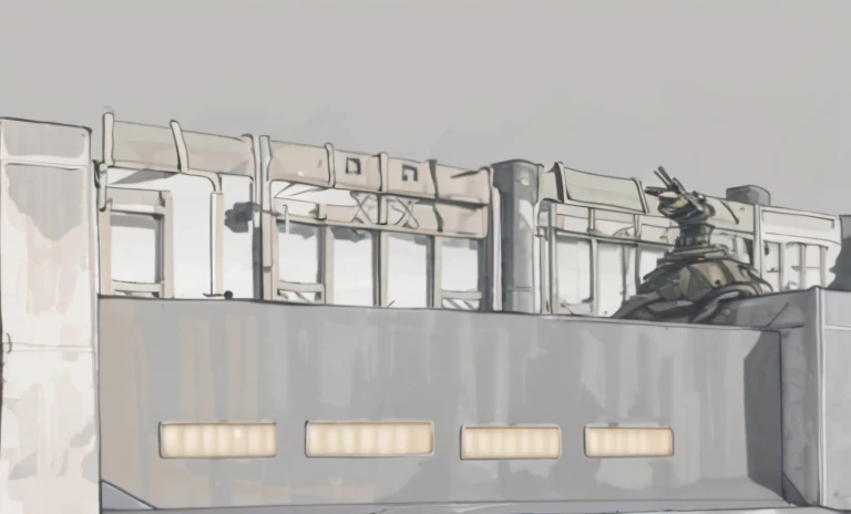Modern technology military gate,Full of technology,Metallic,military bunker,Armed,There is a muzzle