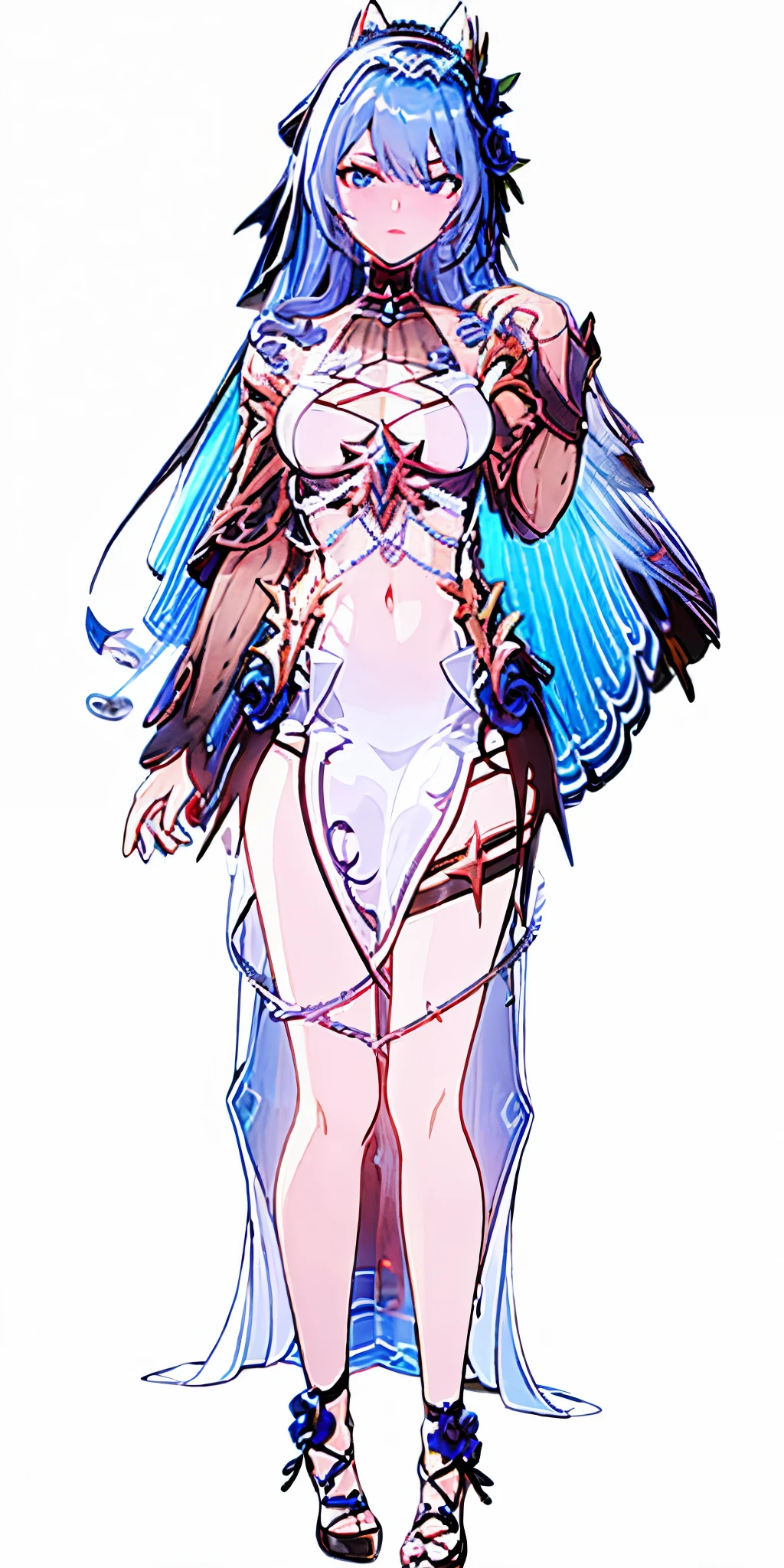 One in a white dress、Anime character of woman with cat ears, Cute anime waifu wearing nice clothes, White dress!! silber hair, azur lane style, Translucent liquid comes from《Azure route》videogame, in dress, 《Azure route》人物, from girls, clear outfit design, Anime full body illustration, white-haired god, Official character art