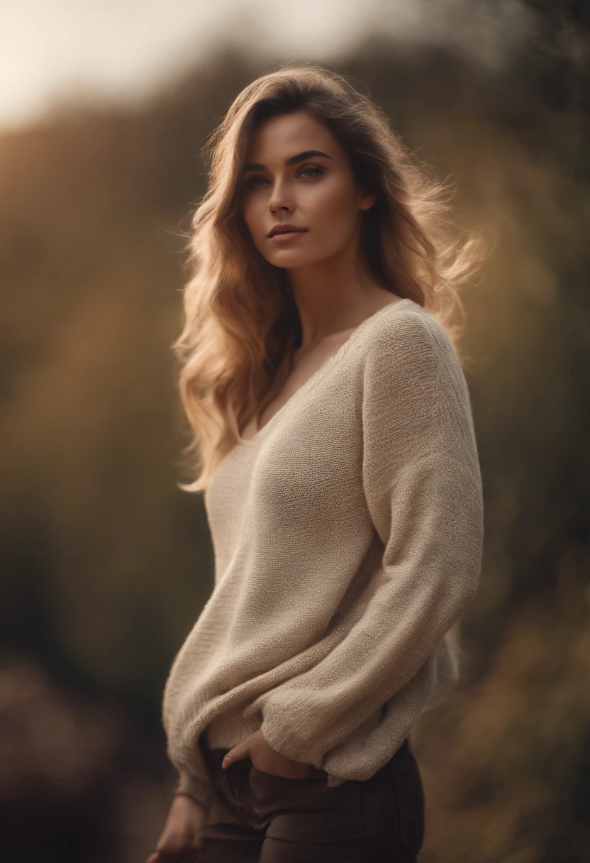 hyperrealistic), (illustration), (high resolution), (8K), (extremely detailed), (best illustration), small tits, naked, nudes, modern sweater