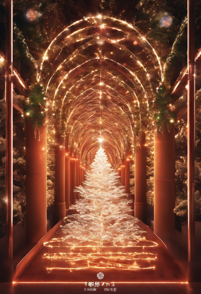 stunning christmas illuminations、Glowing lighting、illuminated tunnel