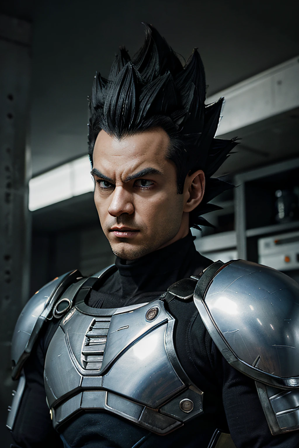 a cartoon of a vegeta with a blue silver armor and black hair, a picture by Akira Toriyama, vegeta, prince vegeta, with vegeta head hair, character dragonball, dragon ball super, movie still of robot goku, dragon ball z, wild spiky black saiyan hair, dbz, realistic, 8k, fire and electric elemental, background namex's planet