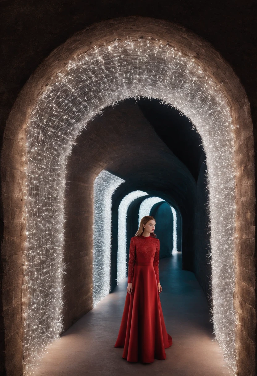 stunning christmas illuminations、Glowing lighting、illuminated tunnel