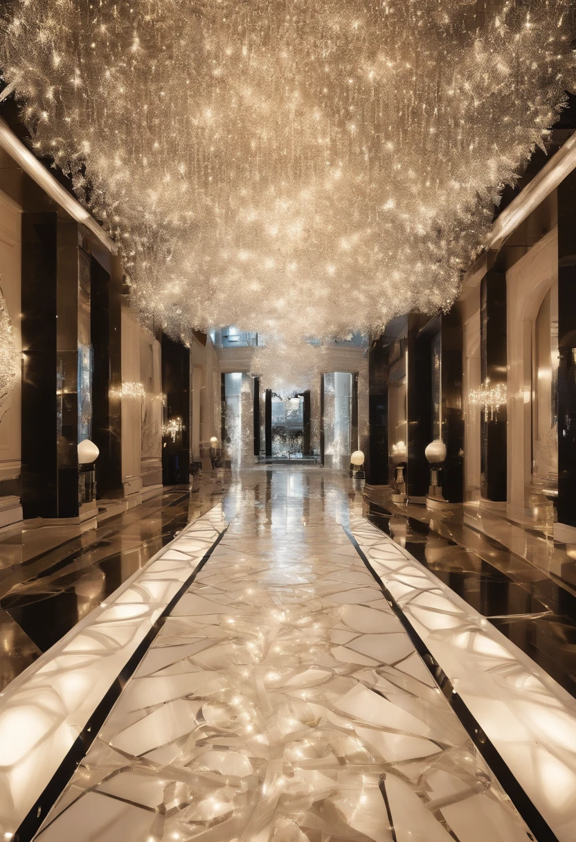 stunning christmas illuminations、Glowing lighting、illuminated tunnel