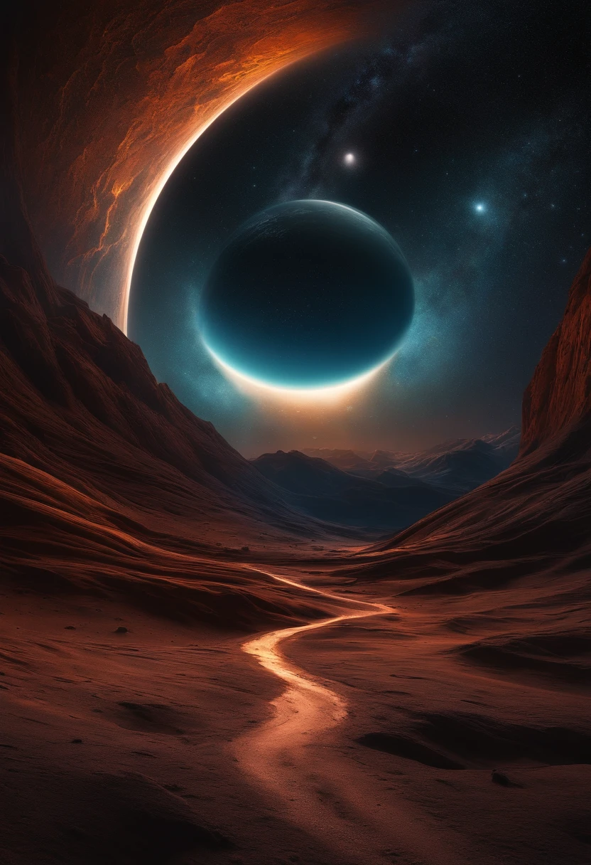 Beautiful space scenery,centre,symmetry,painted,Convoluted,Volumetric lighting,Beautiful,rich deep colors,masutepiece,Sharp Focus,ultra-detailliert,Dan Mumford and Mark Simonetti style,astrophotography