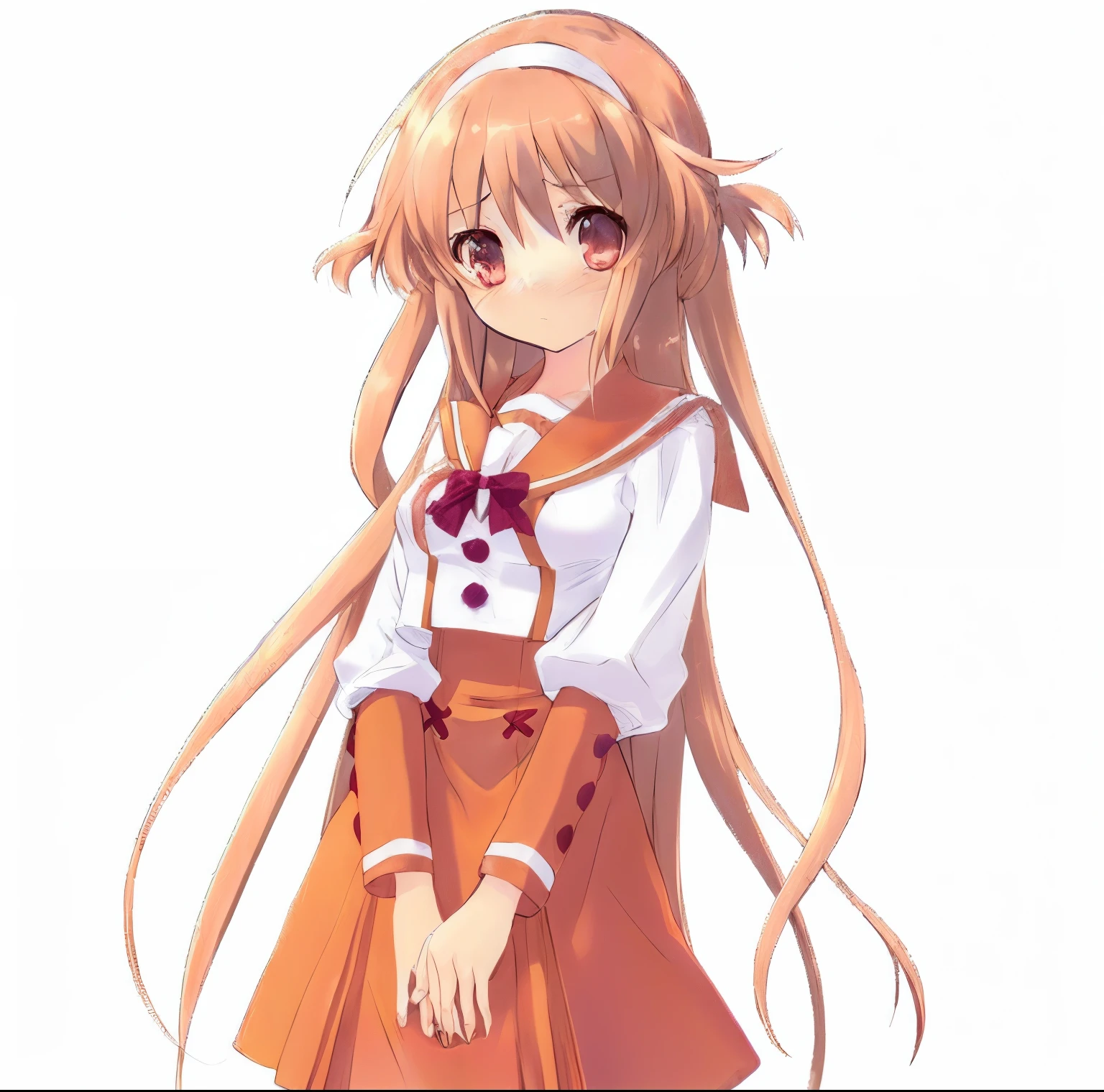 anime girl with long hair and a bow in a dress, anime girl named lucy, anime girl with long hair, , anime moe artstyle, anime character, female anime character, anime visual of a cute girl, rei hiroe, anime best girl, holo, blonde anime girl with long hair, asuna yuuki, ayaka