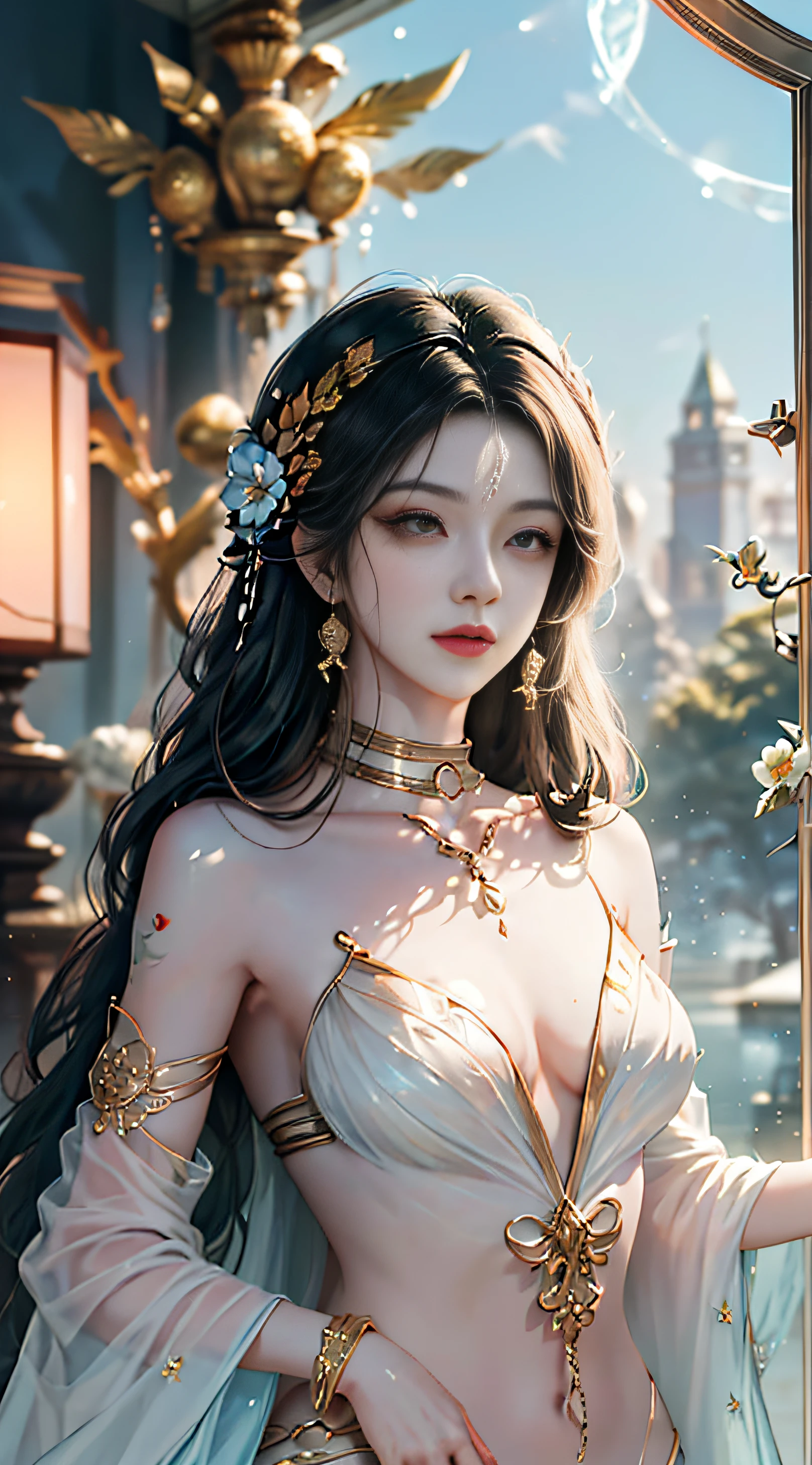 An intricate and stunning lantern,With glowing lights, Delicately patterned metal, and bright colors on dark backgrounds. Nighttime cityscape environment, gentle mist, and a sense of mystery.1 busty girl,Old, Flowers,navel,Black_the hair,wisteria, Open your lips,A white bikini, Mandala and flower tattoo, Visible beauty , Pink nipples, view of small breasts, Full body lesbian, Sakimichan Art, Oriental mandala tattoo, fractals background, plata、golds、copper spirit, Floating ancient clock, Ancient lamps,light smile, Roman columns, Ancient temple,Beautiful age girl, splatter effect, bigger, Extremely soft, flowing paint, 3D liquid painting, 3d fractal, kinako, Plata, Copper metallic color, Light particles,A beautiful woman covered in paint floats in the swimming pool, beautiful light up, Beautiful and delicate big eyes, Nirvana, relaxed, paint drops, Paint spiral, paint splatter, (Beautiful swirl of paint),Beautiful caucasian girl closeup,beautiful visible cat, Pink Man, small breast view, Swimming pool in the garden, Mandala and flower tattoo, floating old clock, Lamp light, lanterns,Swimming pool in the garden,beautiful visible cat, Pink Man, small breast view,Nirvana, relaxed, paint drops, Paint spiral, paint splatter, (Beautiful swirl of paint), author:sandra chevrier, vivid contrasting colors, color difference, with black background, Best quality, (actual: 1.2), (hight contrast: 1.2), Black hair gold and silver bronze decoration, goddess of the forest, Beautiful caucasian girl closeup, The beautiful goddess blending in with the forest trees, Black hair that combines platinum and gold, that girl'Bare skin is wet with water, beautiful visible cat, Bare small breasts, Garden pond, Mandala and flower tattoo, floating antique clock, Lamp light, lanterns, Garden pond, Visible beauty , Pink nipples, view of small breasts, Full body lesbian,Ride on a futuristic anti-gravity hovercraft ((She was in the jungle, Feitian Jinpan Site Selection)) , on disc, She flies, flying hoverboard, Highly Detailed Face and Skin Textur, Big green eyes, juicy lips, Open your lips, white skinned, pale-skinned, (African black curly hair), (pale-skinned), A detailed eye, 二重まぶた, African black curly hair, Gold metal cyberpunk tape, metalcollar, Metal gold futuristic ((nipple piercing)), gold jewelry on wet body, Wet skin. She was naked, Full body lesbian, Bare-chested, white skinned, She flies a futuristic cyberpunk Frisbee drone in the jungle. There is a thorn in the nose.