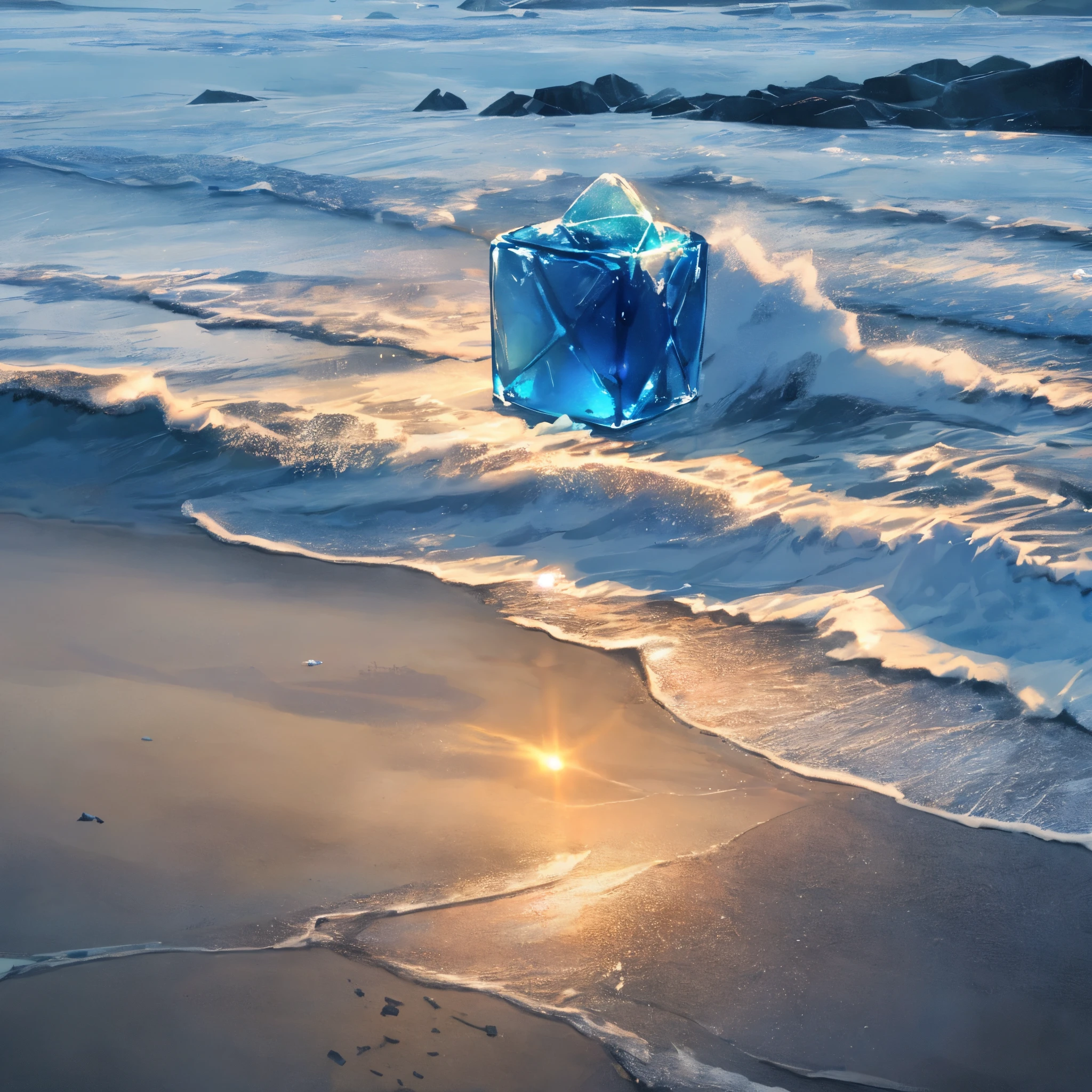 Blue ice cubes。