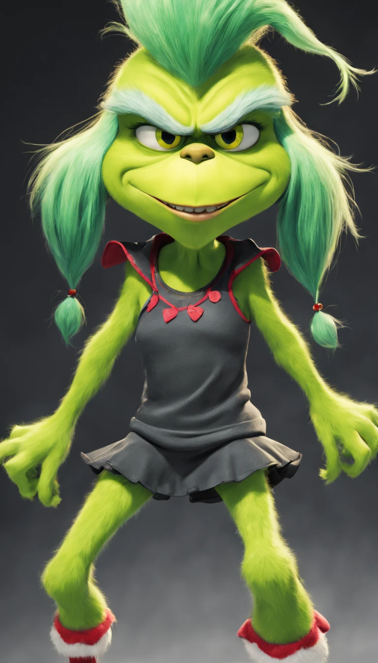 cartoon character，Green haired monster Grinch