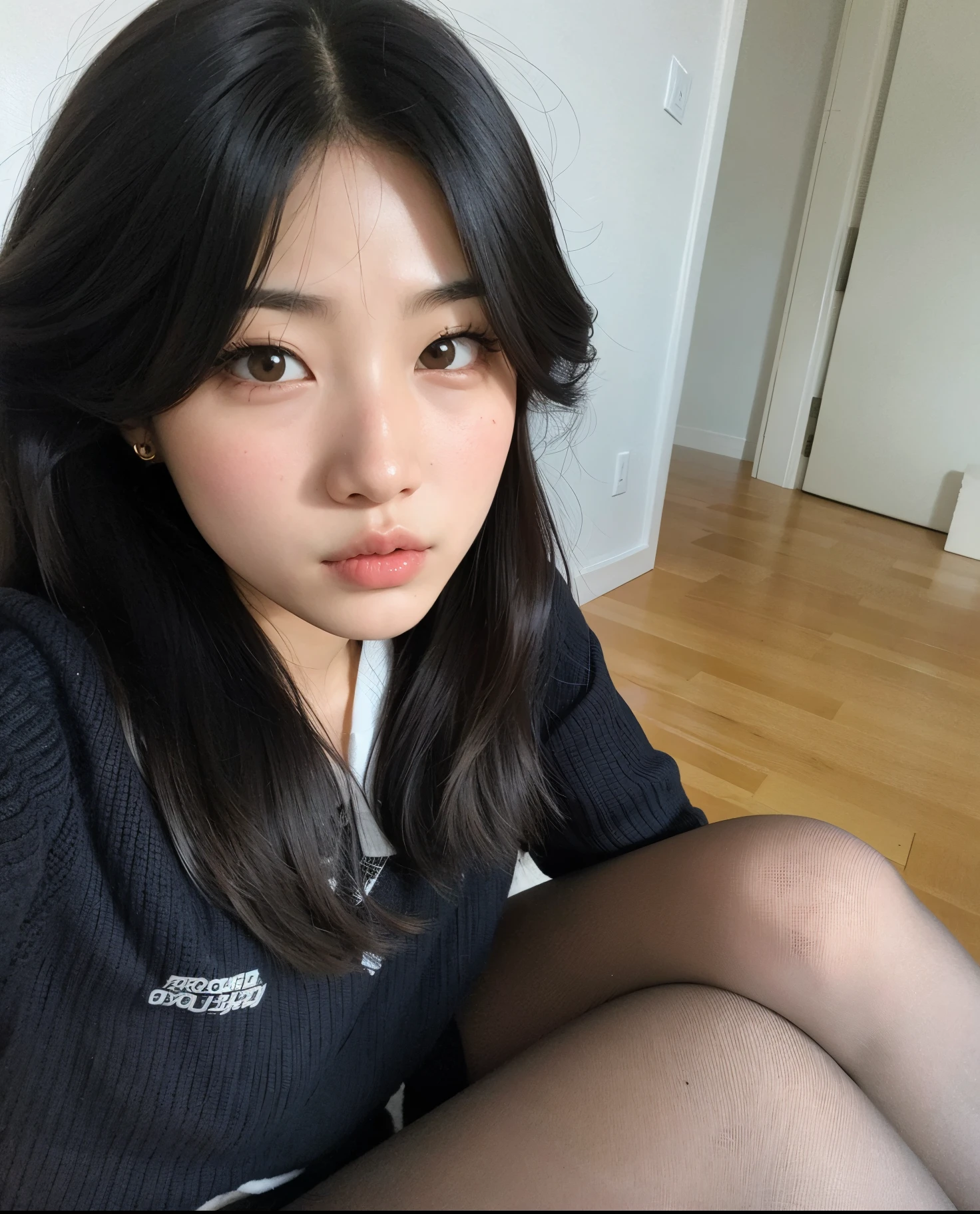 there is a woman sitting on the floor with a cell phone, menina coreana, Mulher sul-coreana bonita, linda mulher coreana jovem, mulher coreana jovem bonita, Ulzzang, young adorable korean face, Bae Suzy, young cute wan asian face, Mulher coreana, Jaeyeon Nam, Heonhwa Choe, 🤤 retrato da menina, Jinyoung Canela, wan adorable korean face