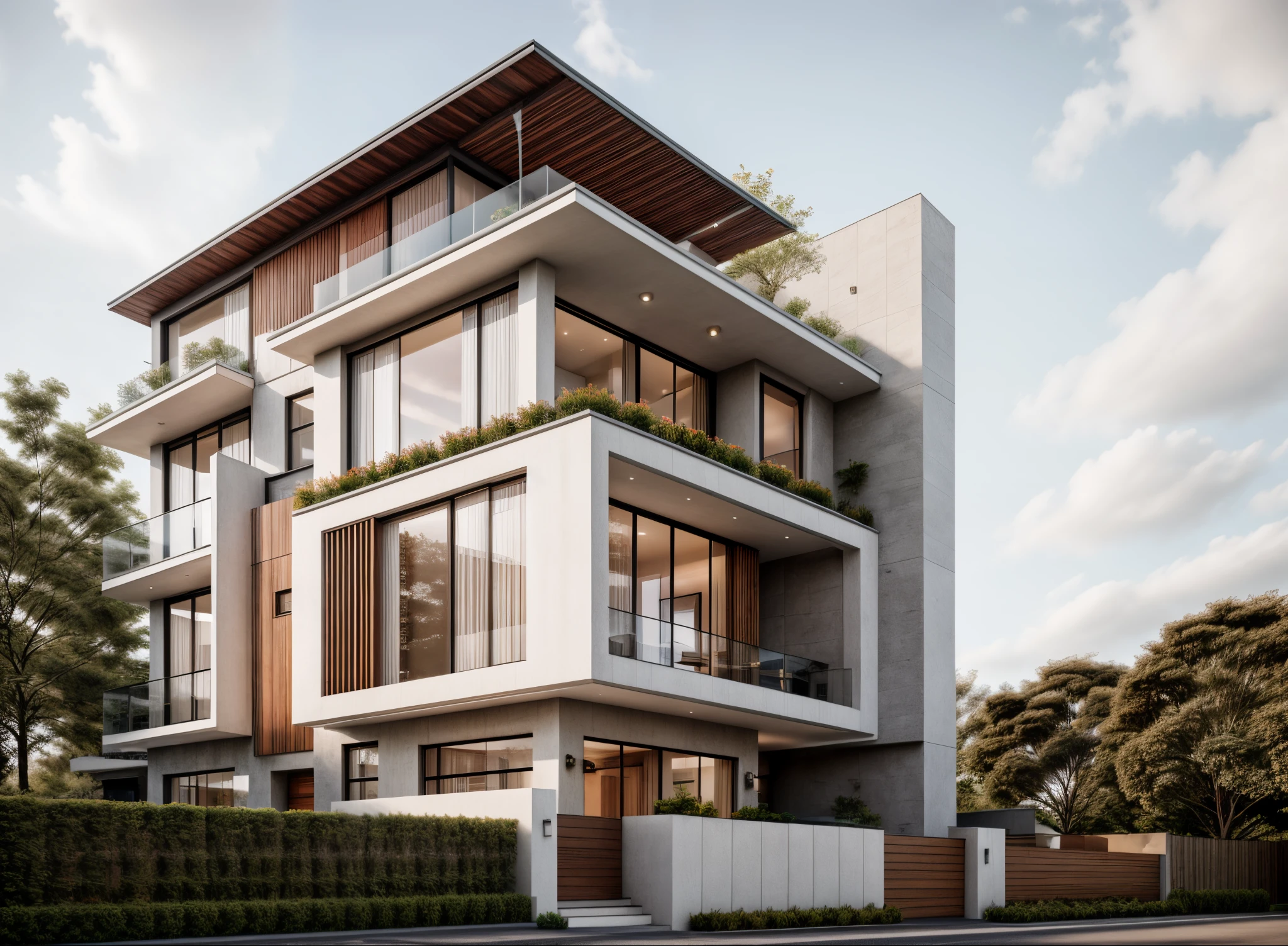 the exterior of the house, daytime, realistic, (( render vray )), cloudy sky, morning, sunlight, spring light, detailed, modern style, clear image, glasses, high reflection,
RAW photo,  8k UHD, DSLR, soft lighting, high quality, film grain, Fujifilm XT3