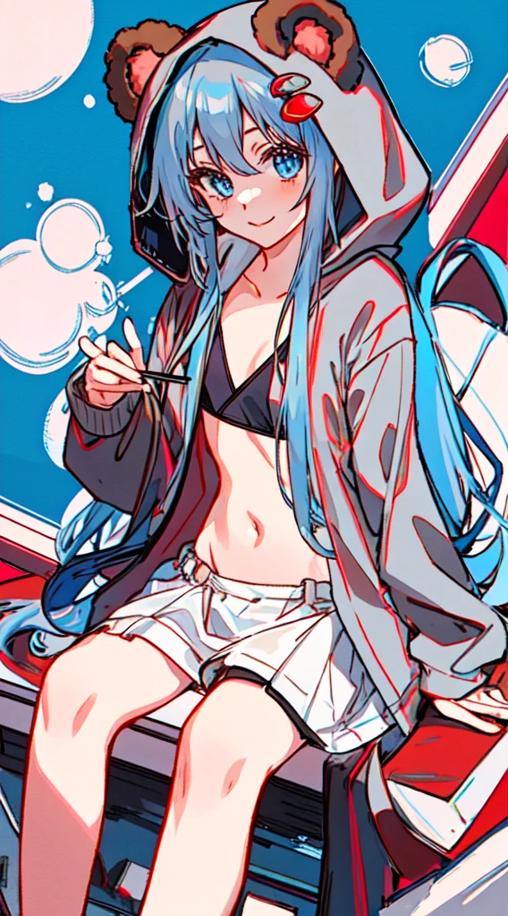 The character costume is KPOP, Hallyu, K-pop anime art style, Hallyu frontline style, Hallyu art style, kpop style, official artwork, Chibi art, Pisif, Blackpink style, cute.     KPOP artwork in various poses, The popularity of Pisif art station, 25 year old chibi, No watermark,(she wears a white  micro bikini), smallest short short, wide angle, short top, very short, one-piece tan
micro bikini