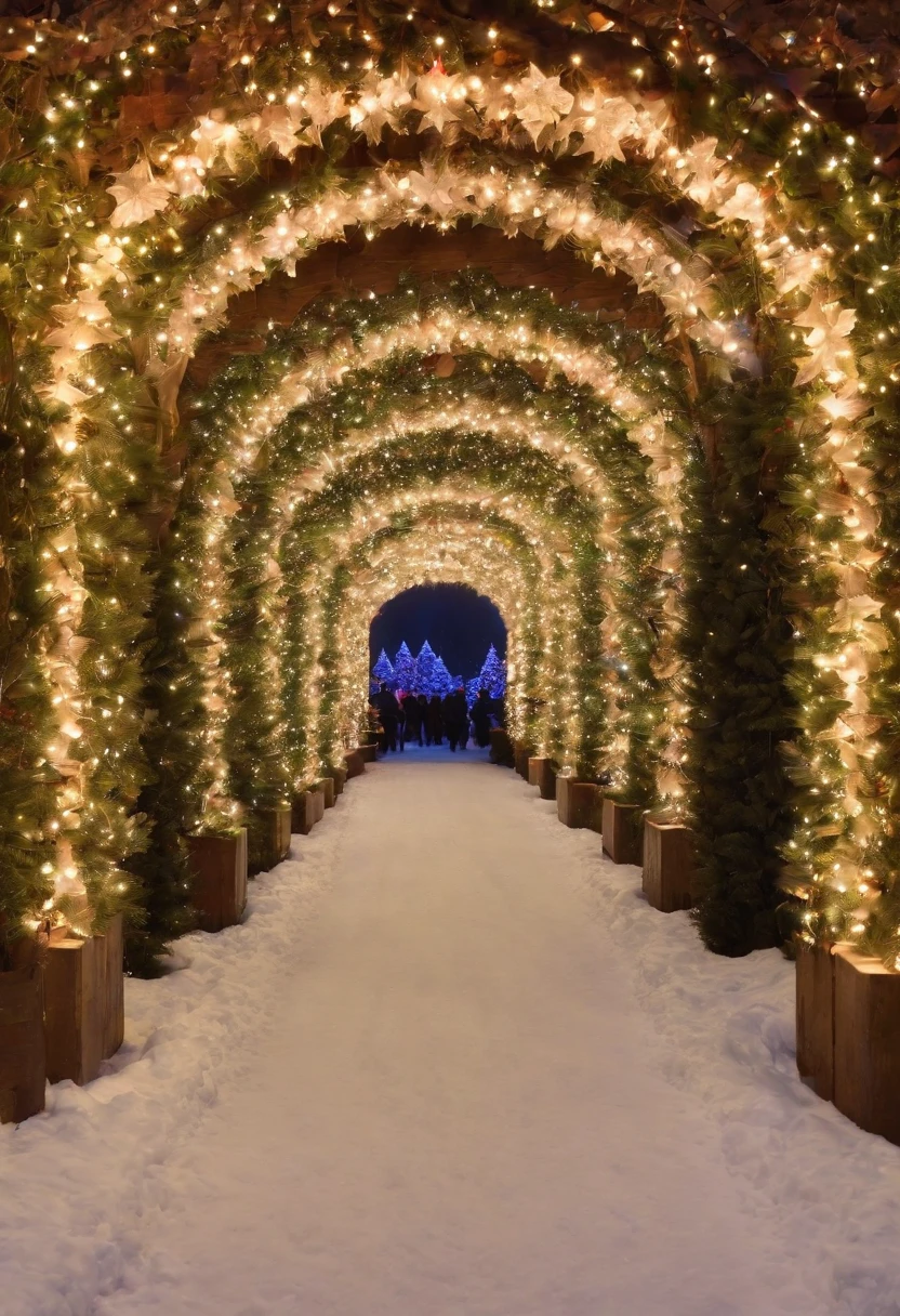 stunning christmas illuminations、Glowing lighting、illuminated tunnel、1,0 million LED lights shine、Seven colored lighting、Seven colored lighting、Seven colored lighting、Illuminated
