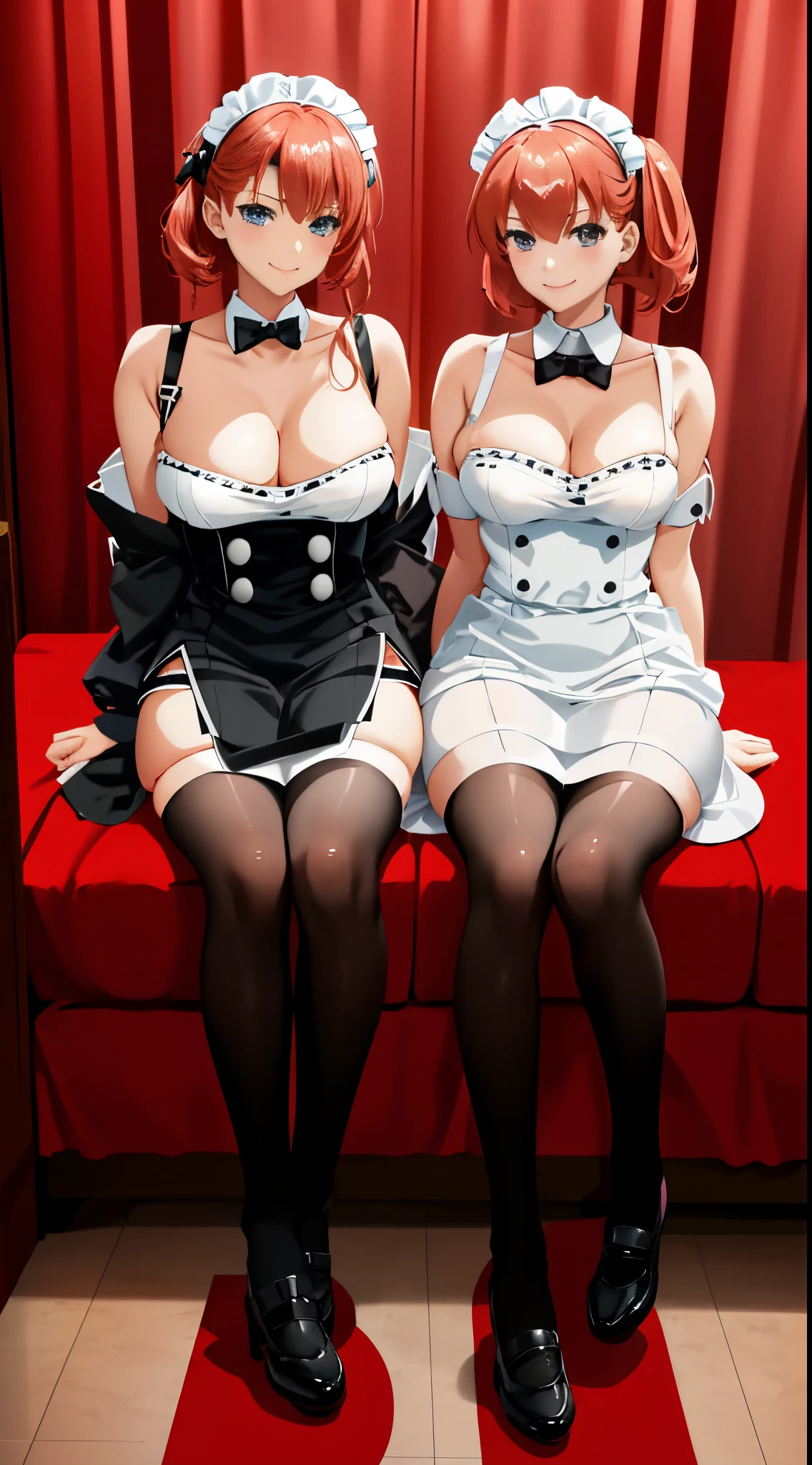 Photos taken by a professional photographer,Live action,4K、two women wearing maid clothes, lovely smile,anime maids riding early tanks, Artorian Pendragon, anime style like fate/Stay Night, Fate Grand Order, maid clothes, Ecchi style, characters from azur lane, Ecchi style, full body commission for, small curvy , Ecchi, Girl in maid costume